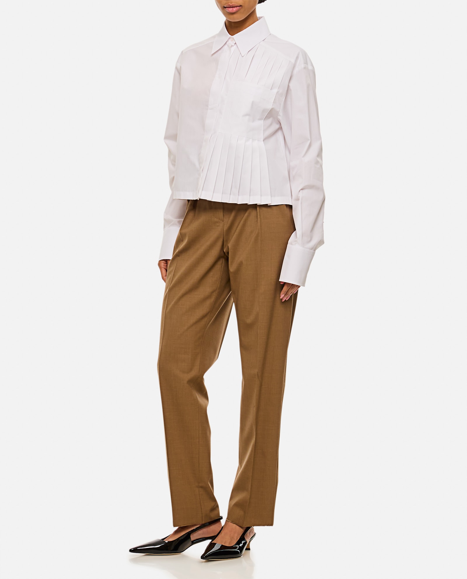 Max Mara Finale High Waist Trousers In Brown