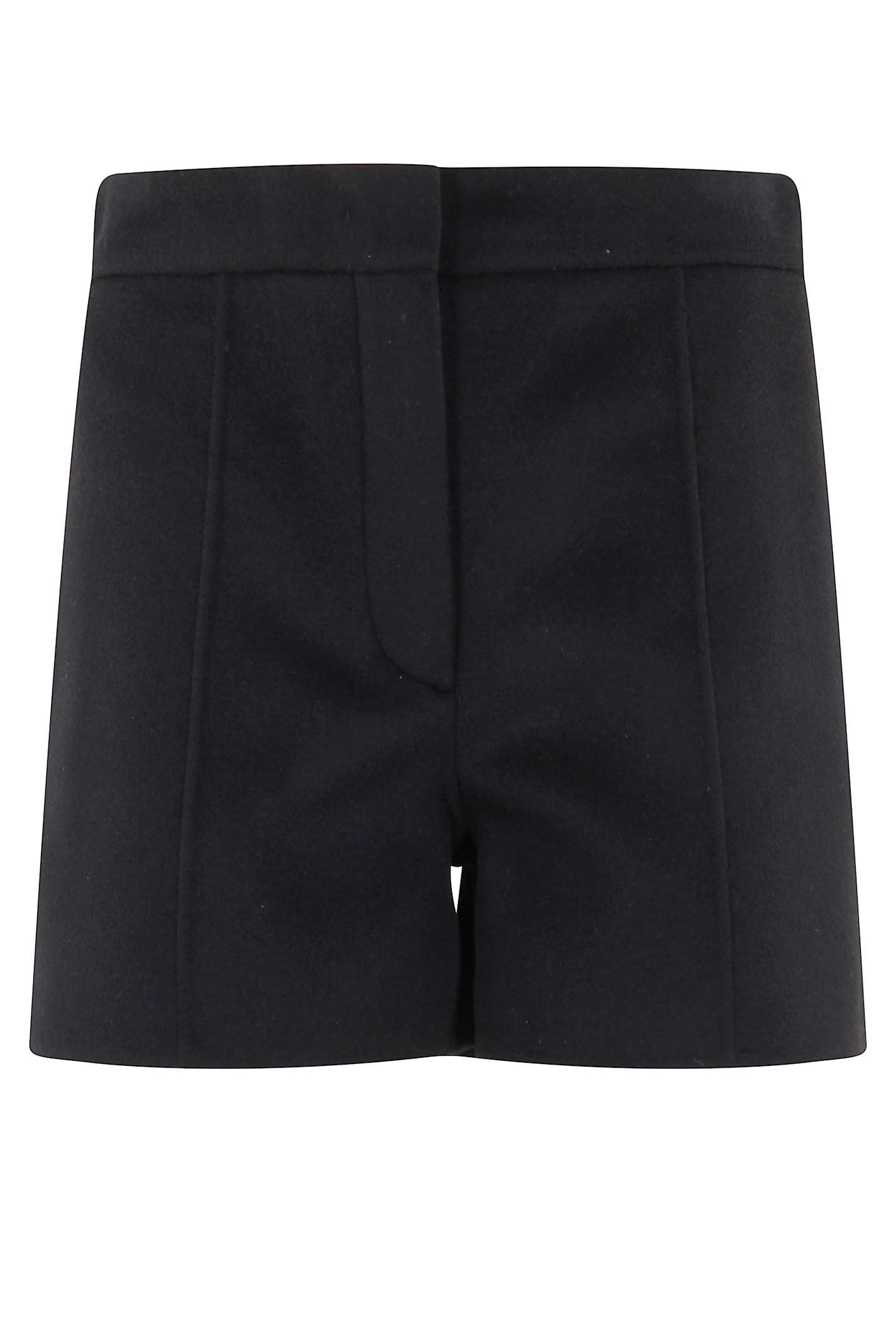 Sportmax Double Pleated Tailored Shorts In Luxurious Wool In Black