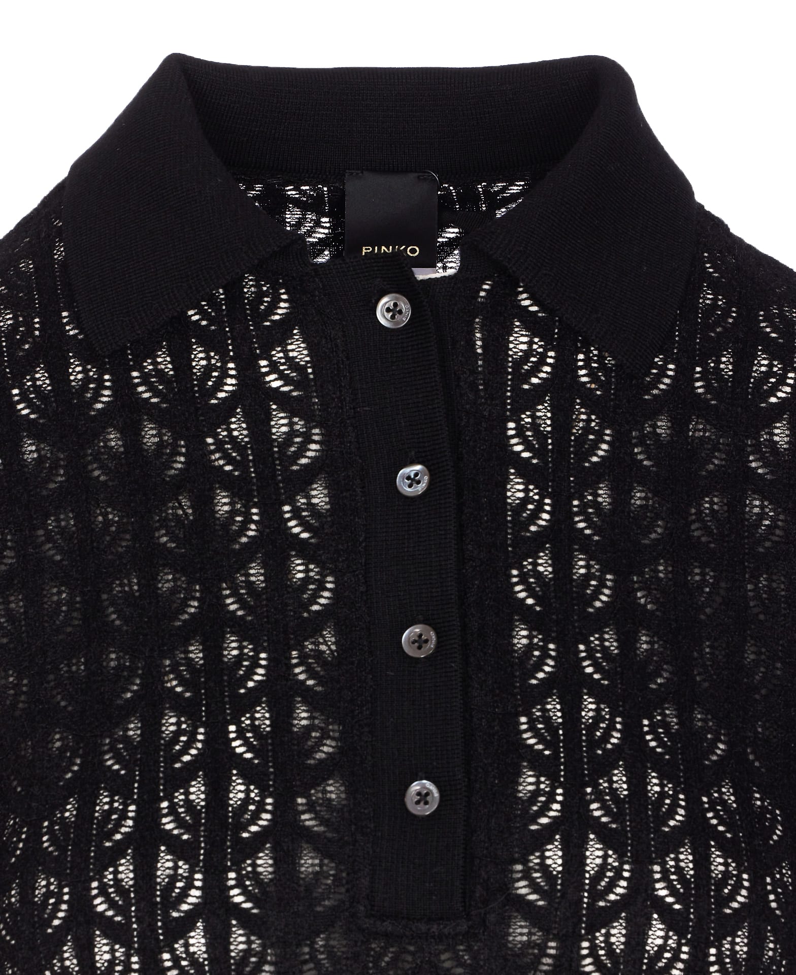 Pinko Knit Lace Bodysuit In Black