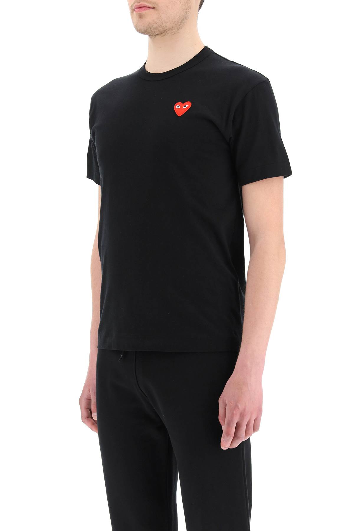 Shop Comme Des Garçons Play Patch Logo T-shirt In Black (black)
