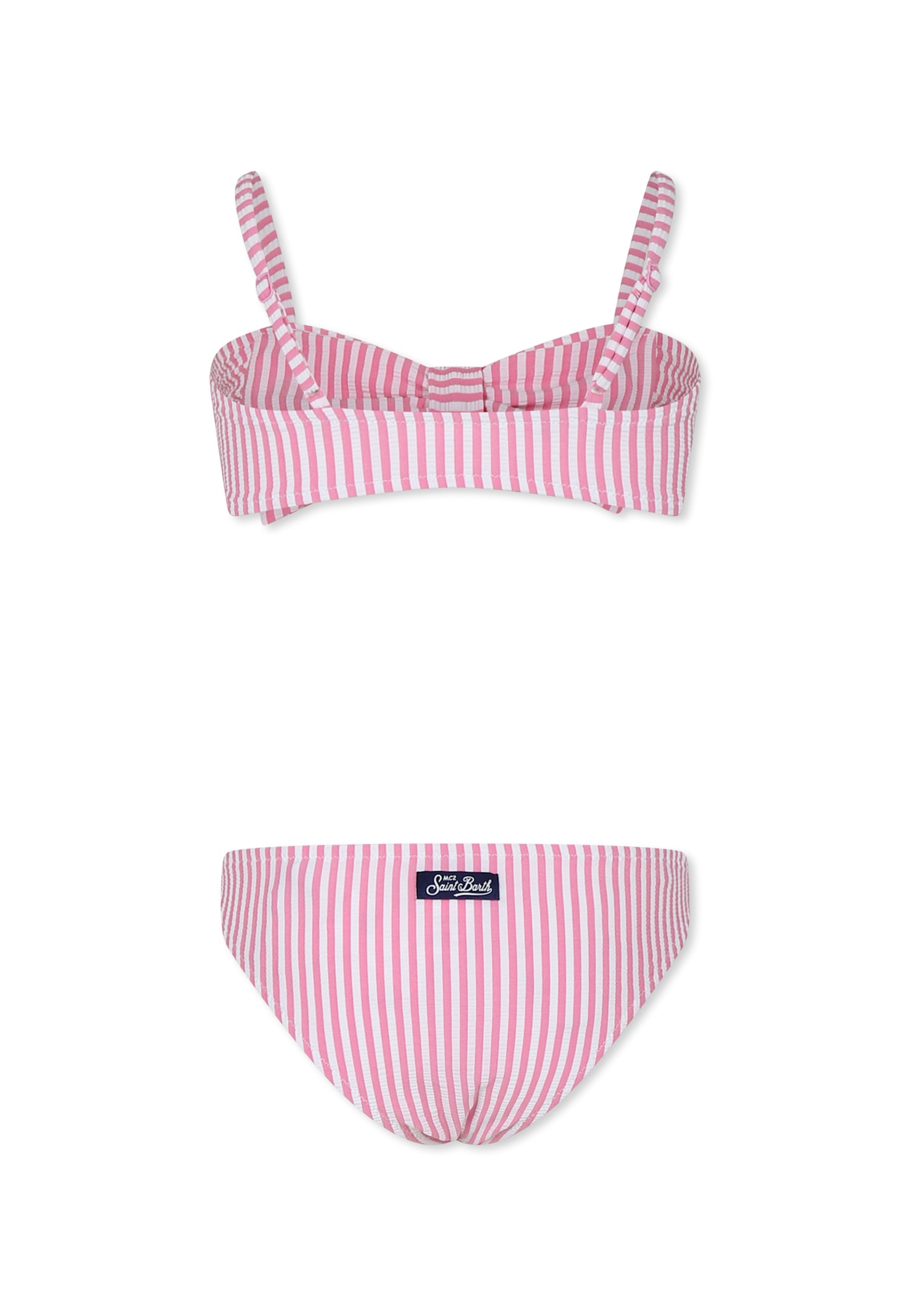Mc2 Saint Barth Pink Bikini For Girl With Bow In Multi