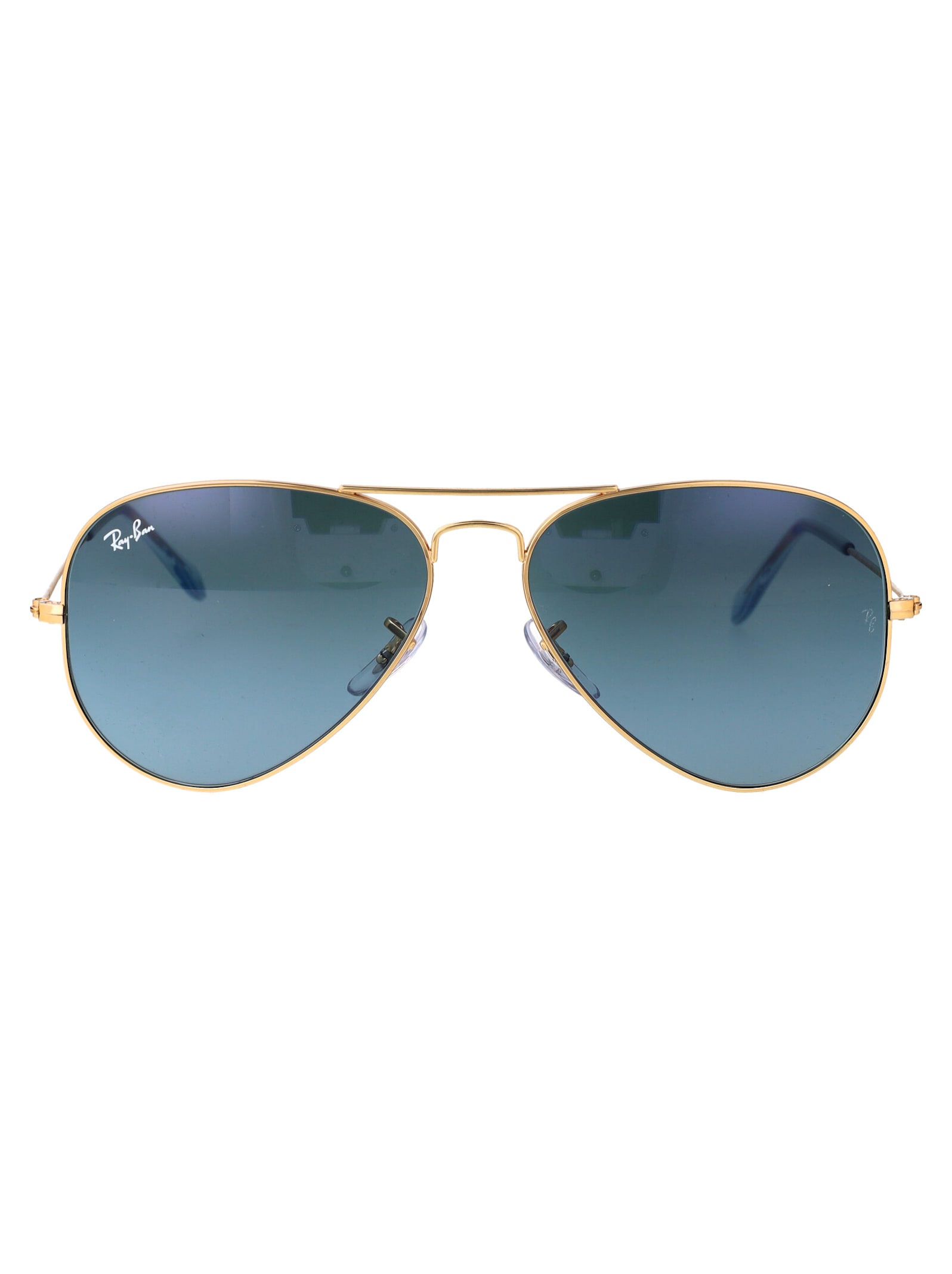 Shop Ray Ban Aviator Sunglasses In 001/3m Gold