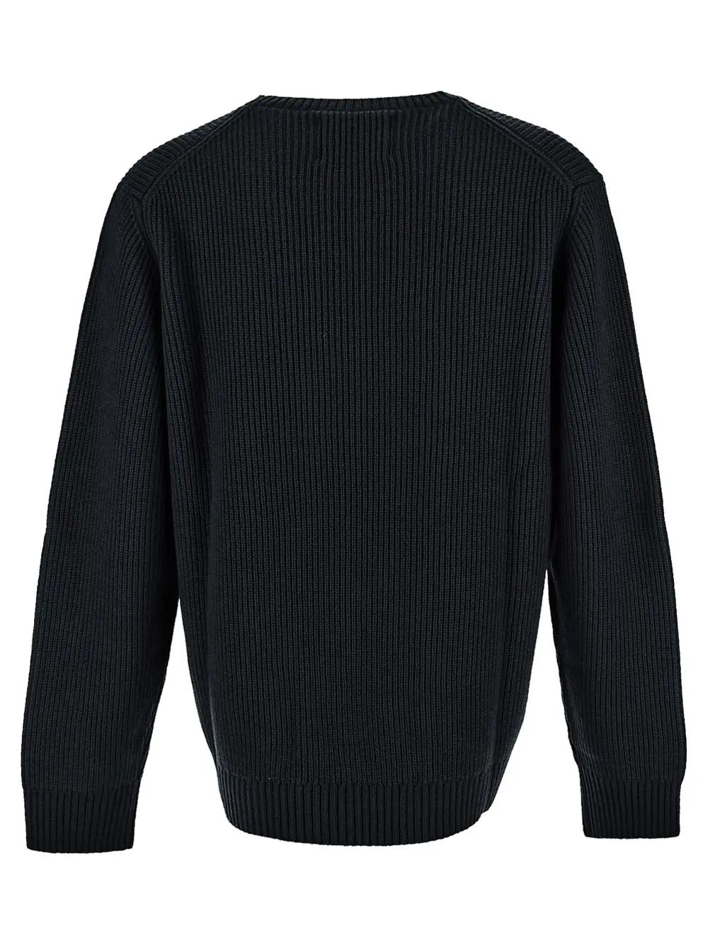 Seven Gauge Crewneck Sweater In Black