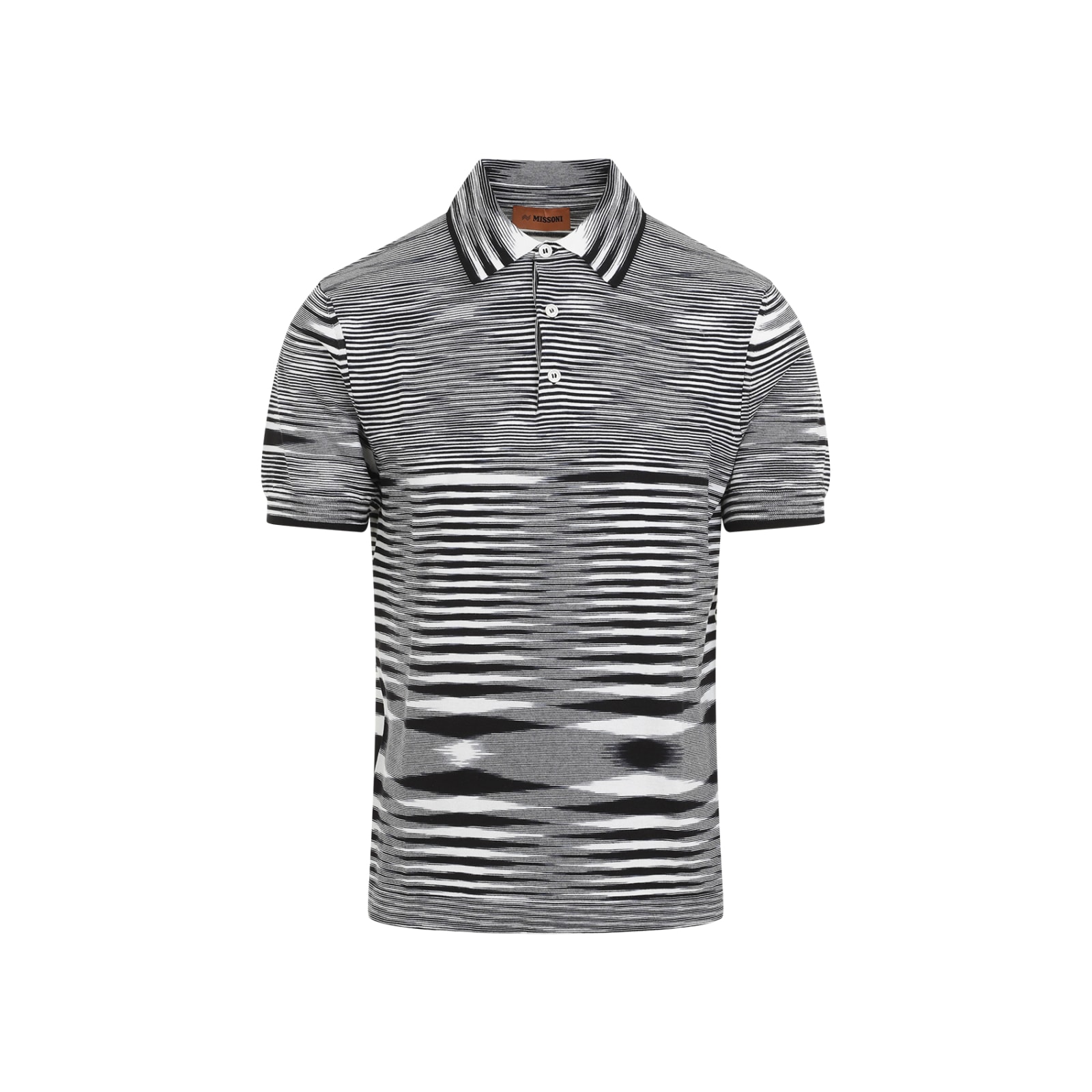 Shop Missoni Ss Polo In Space Dye Black White