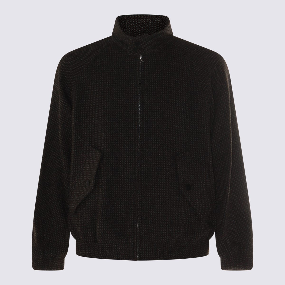 Auralee High-neck Bomber Jacket In Brown