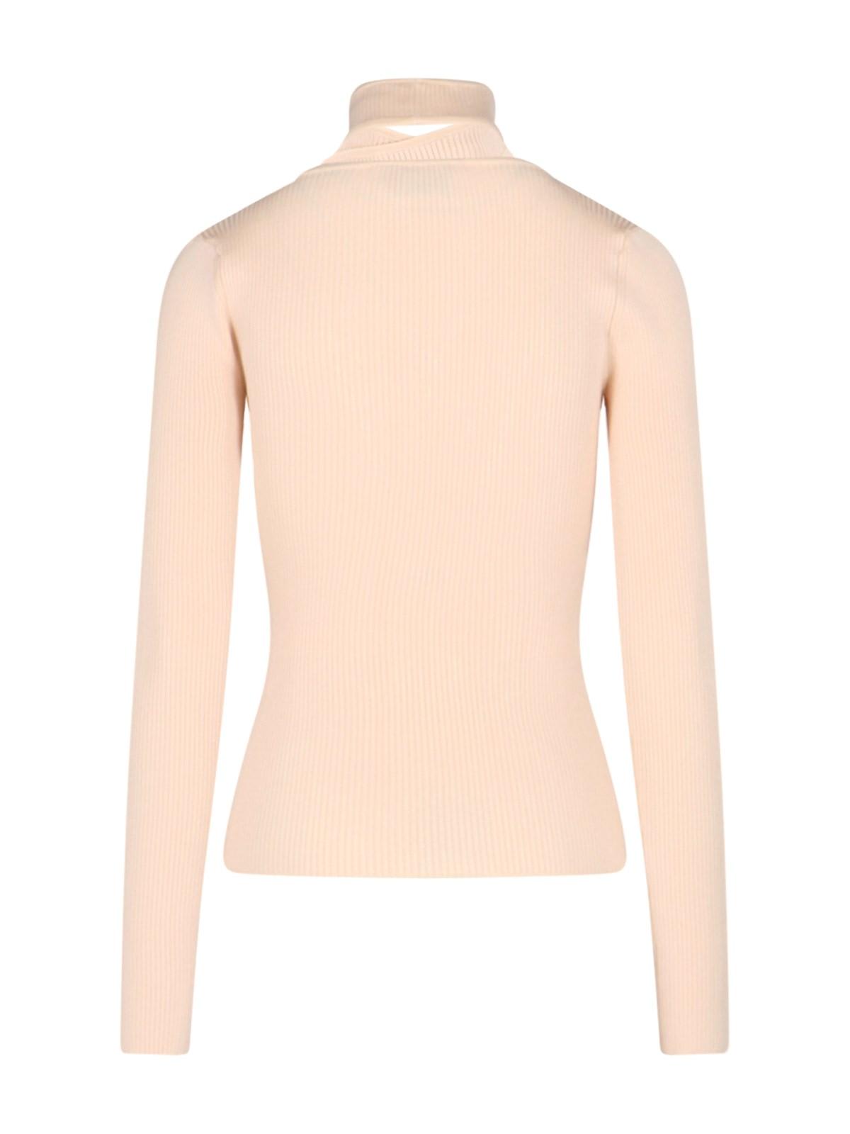 Shop Coperni Cutout Detail Sweater In Sand