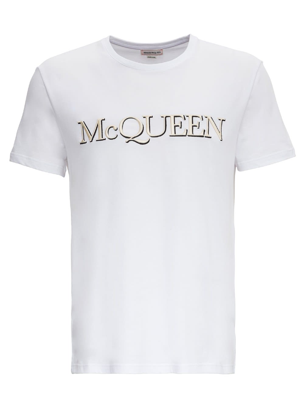 Alexander McQueen White Cotton T-shirt With Logo Print