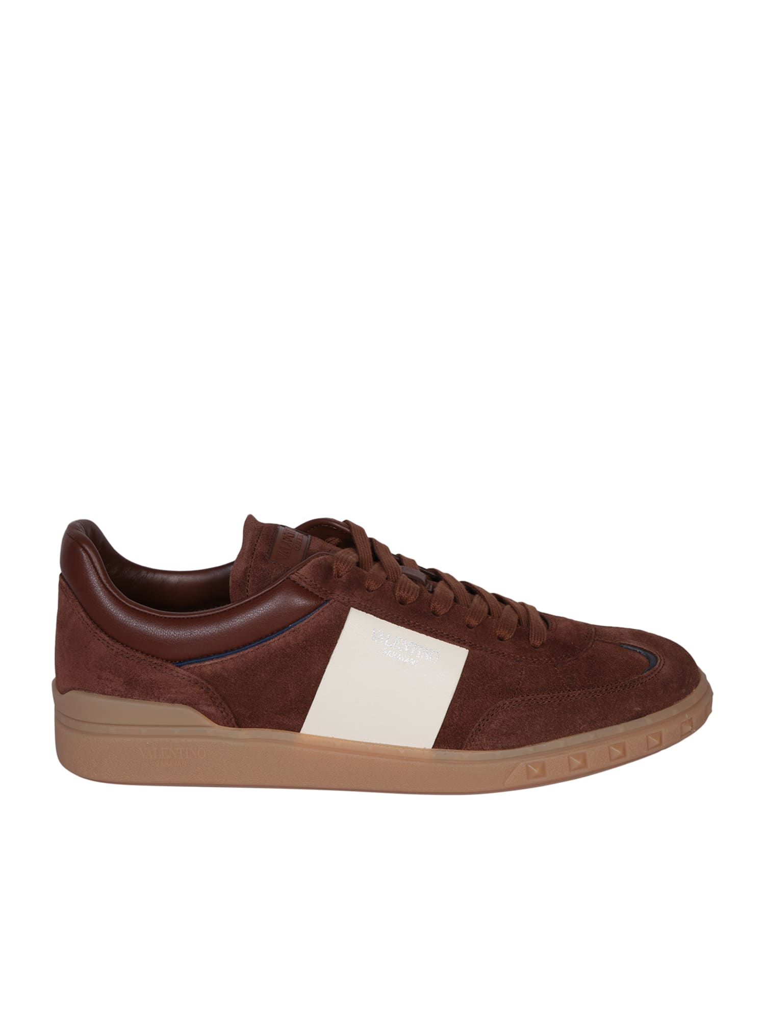 Shop Valentino Highline Brown Sneakers