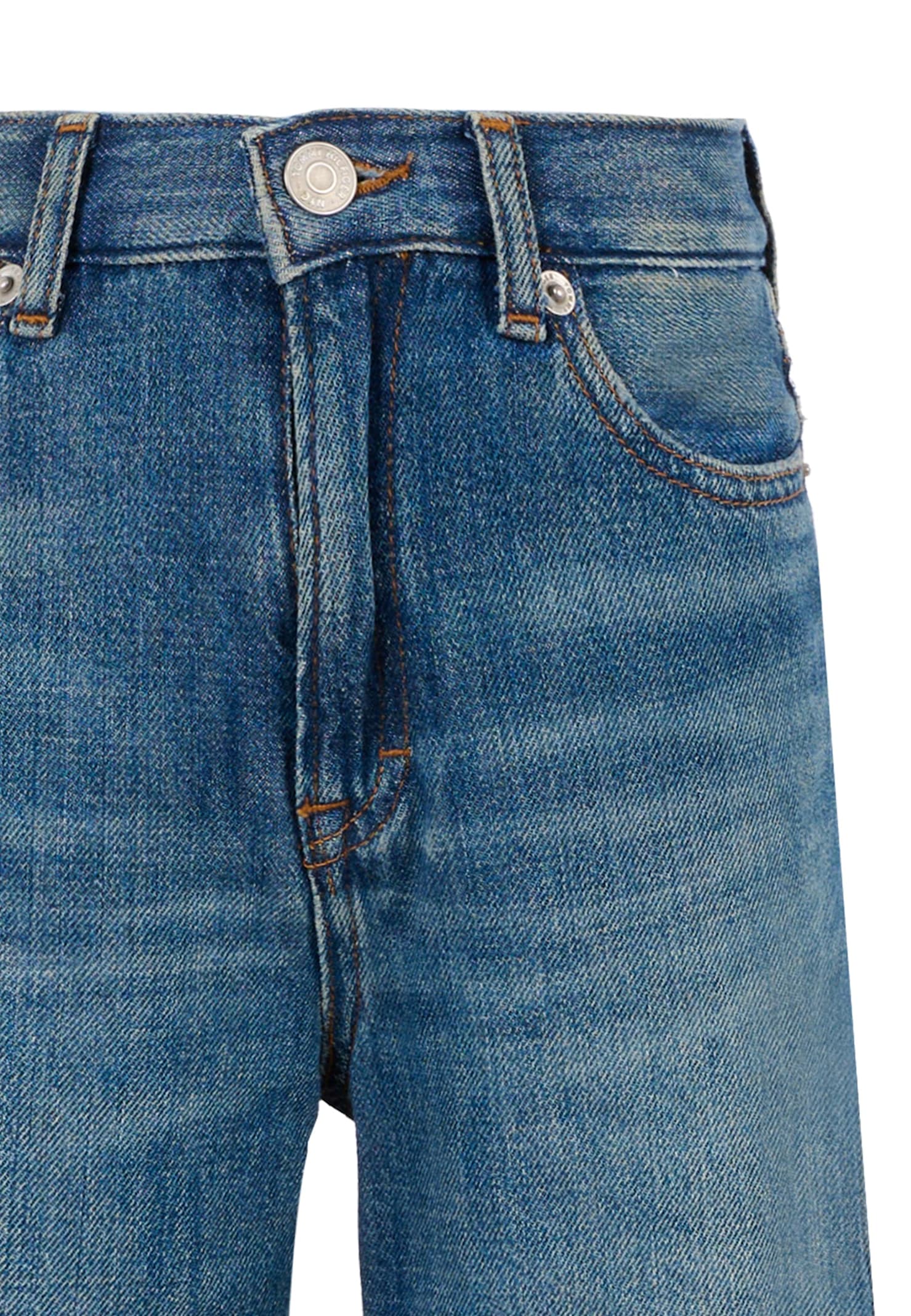 Tommy Hilfiger Blue Jeans For Girl With Logo In Blue