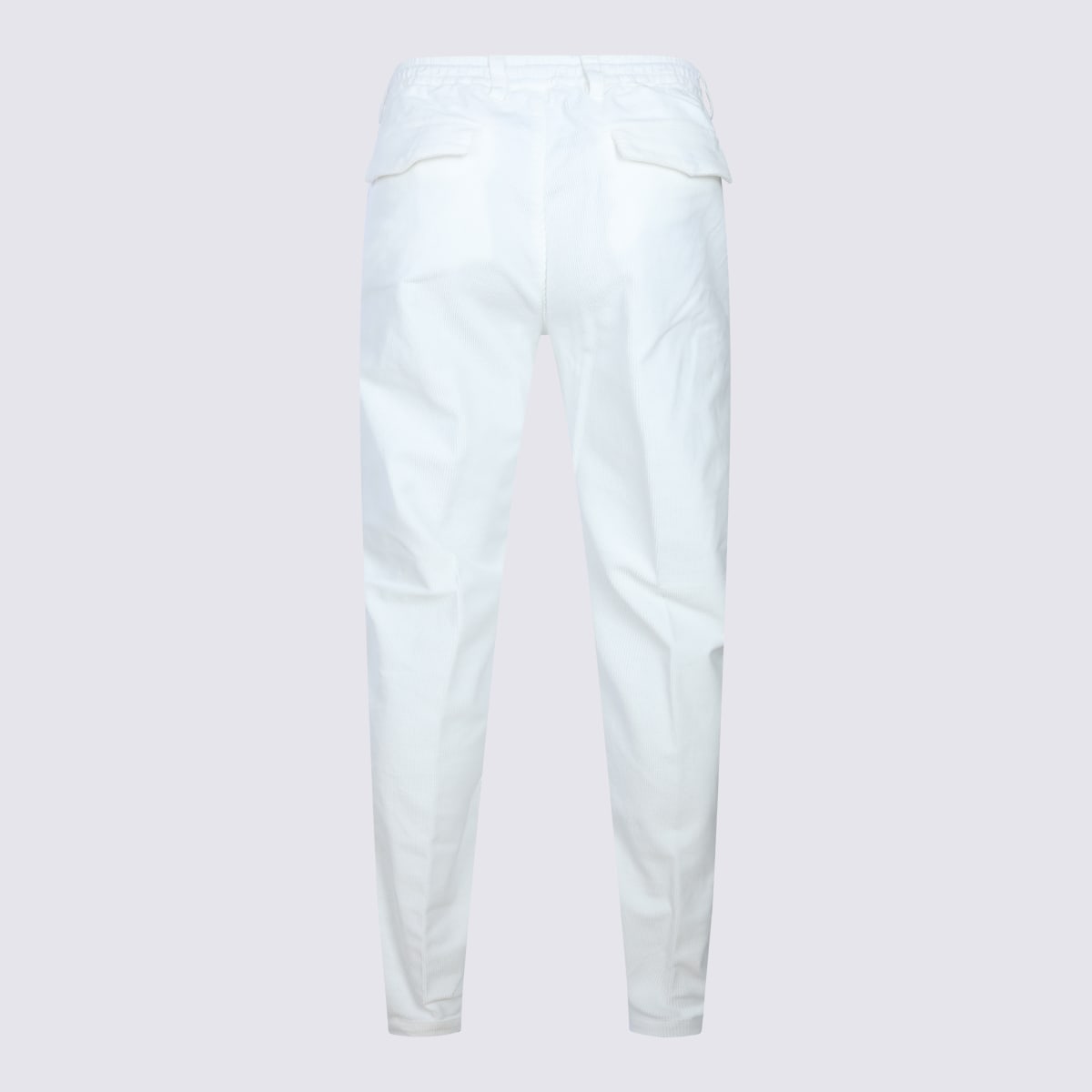 Eleventy Trousers Featuring Elastic Waistband And Pockets In White