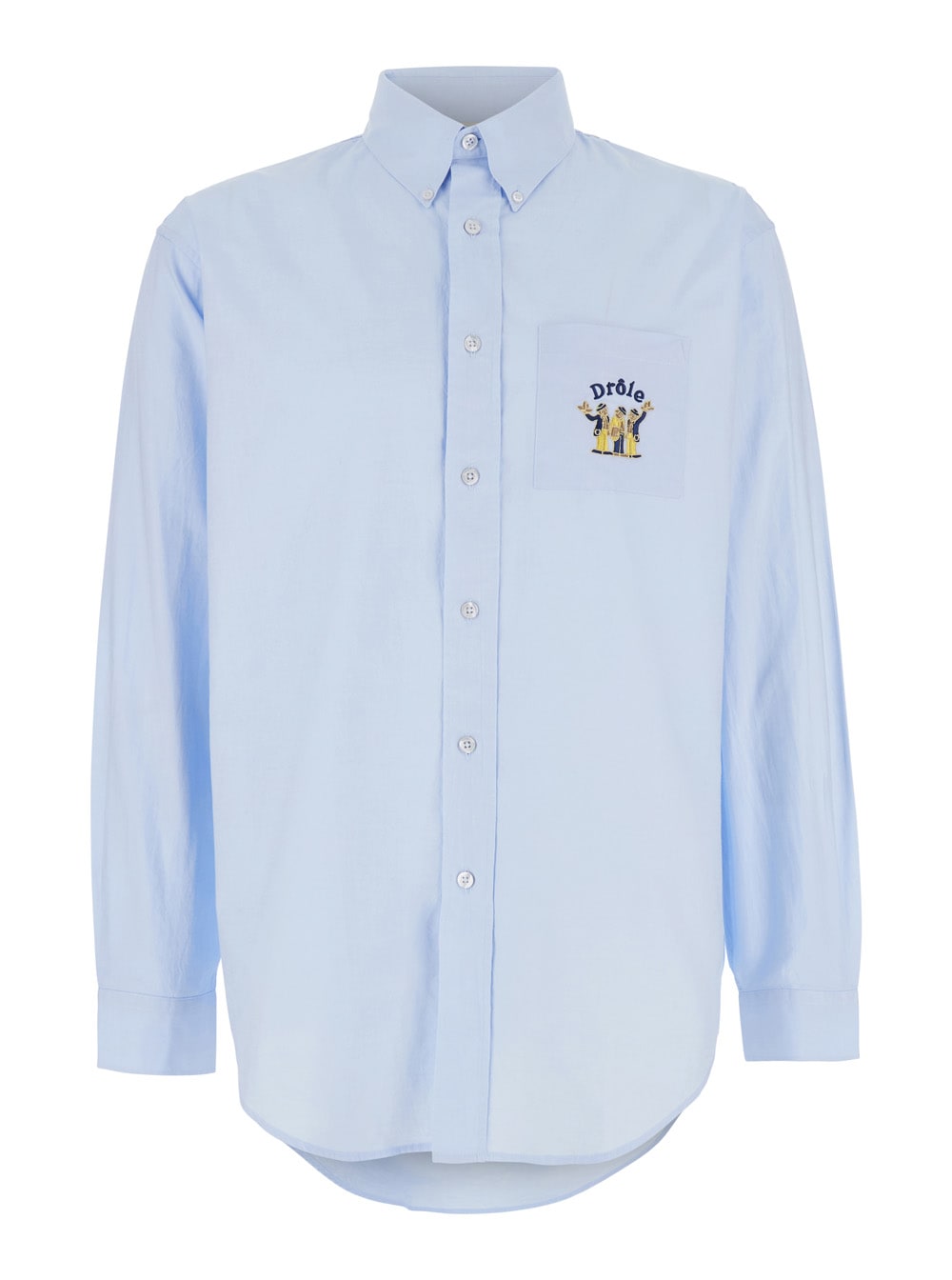 Shop Drôle De Monsieur La Chemise Oxford In Light Blue