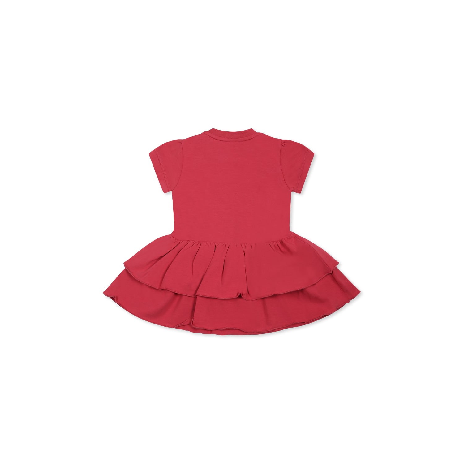MONCLER FUCHSIA DRESS FOR BABY GIRL WITH LOGO
