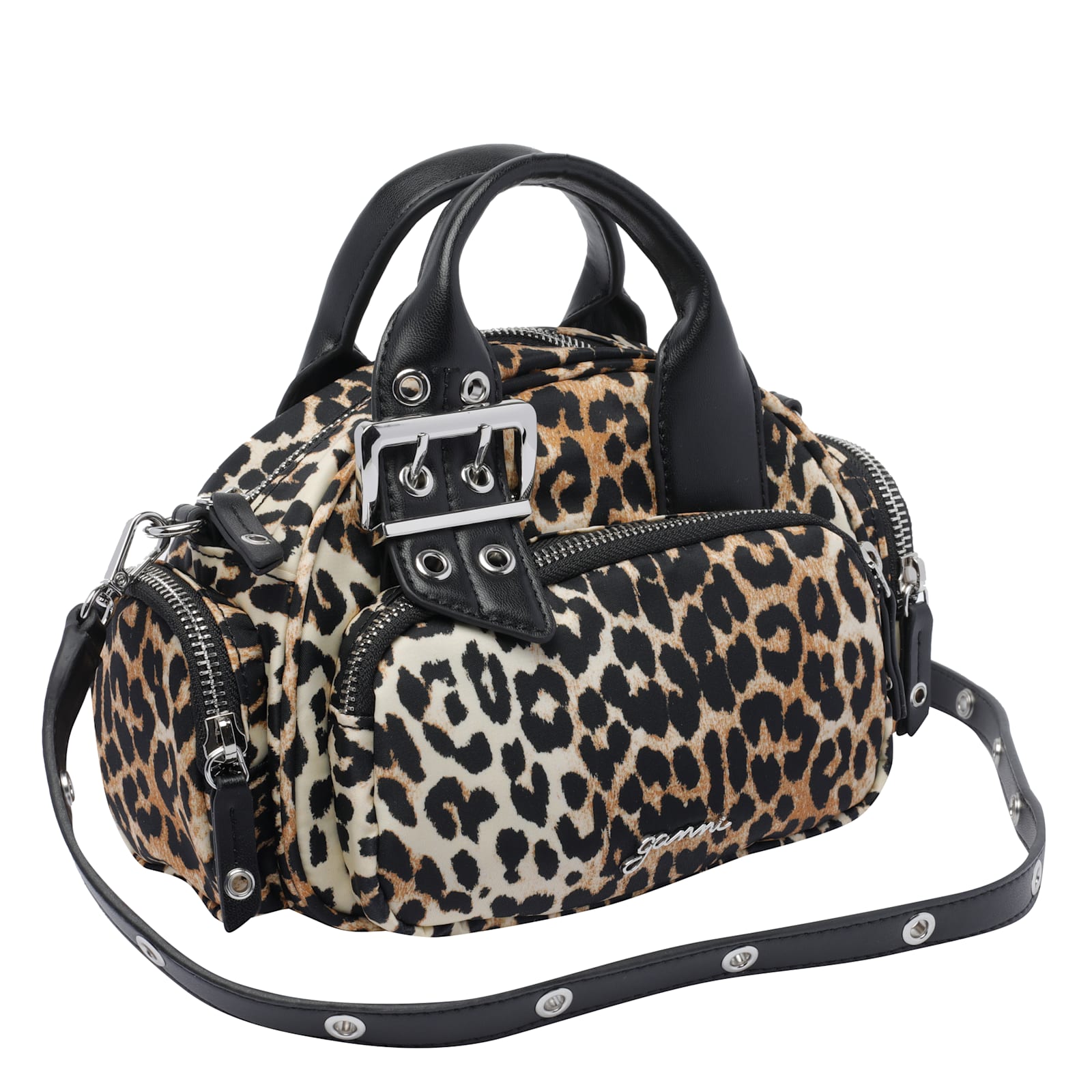 Ganni Small Logo Handbag In Multi