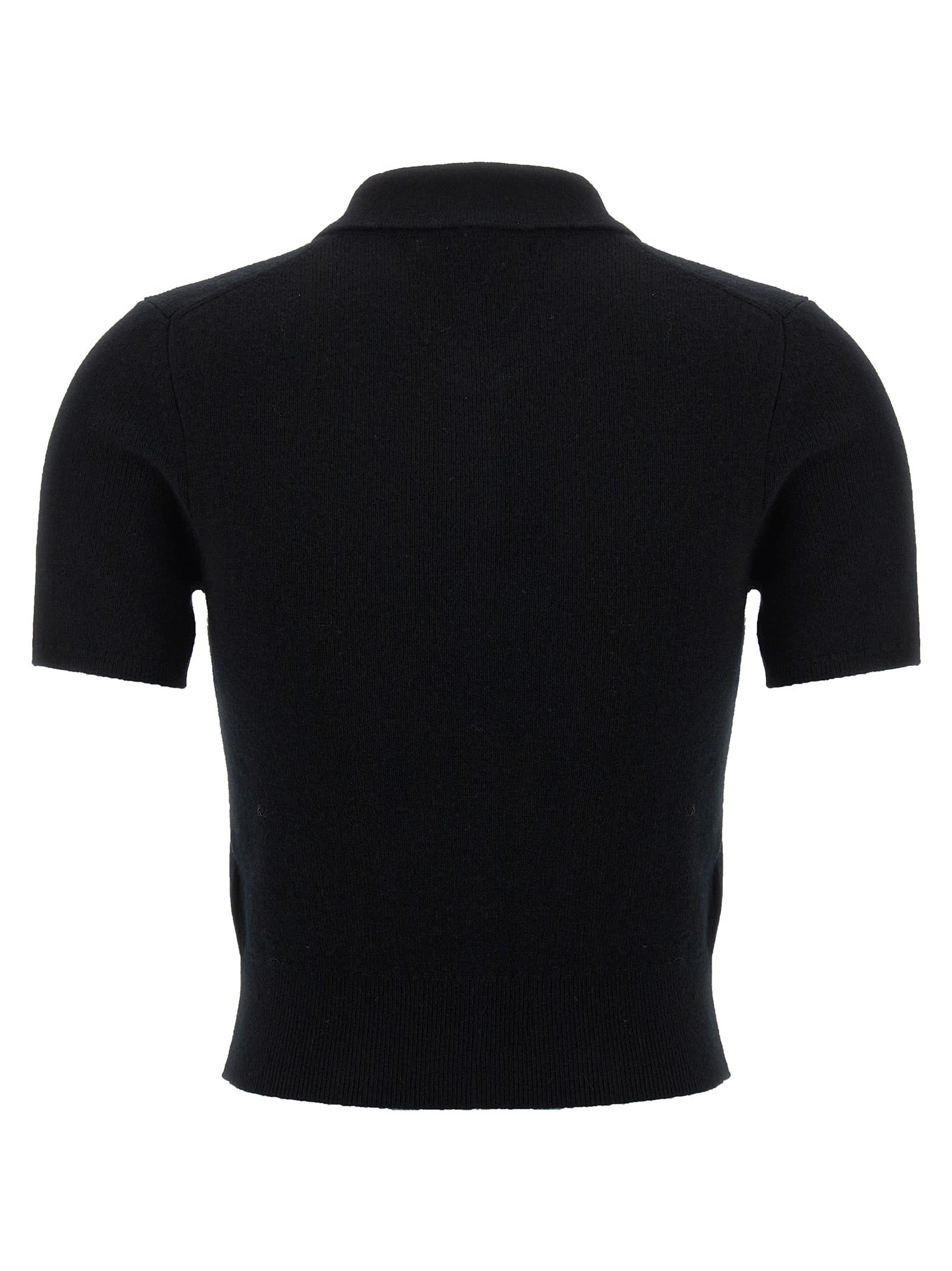 Alexander Wang T T By Alexander Wang Polo Cardigan In Black