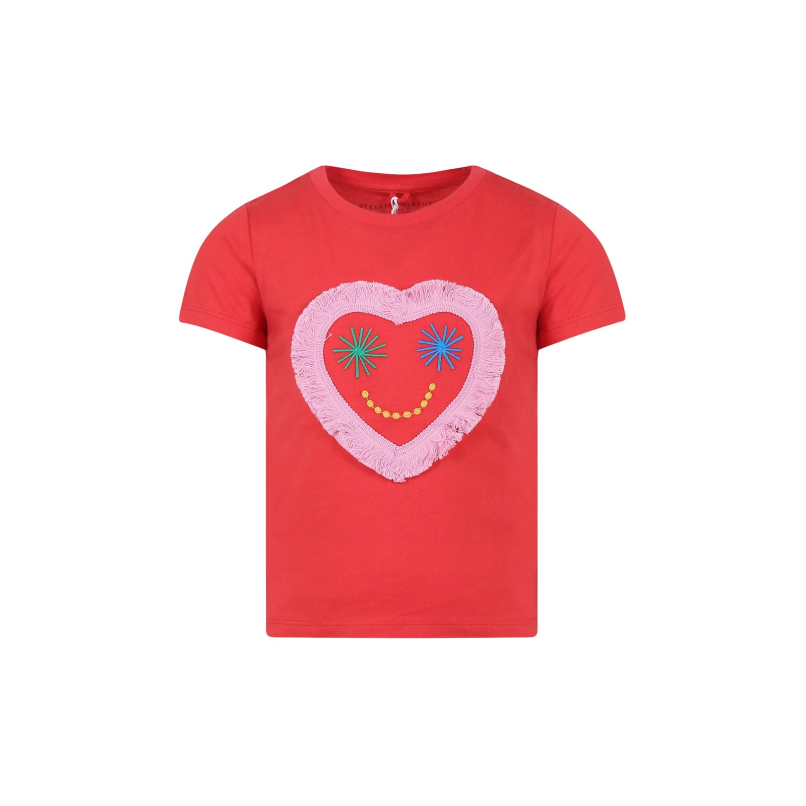 STELLA MCCARTNEY RED T-SHIRT FOR GIRL WITH HEART