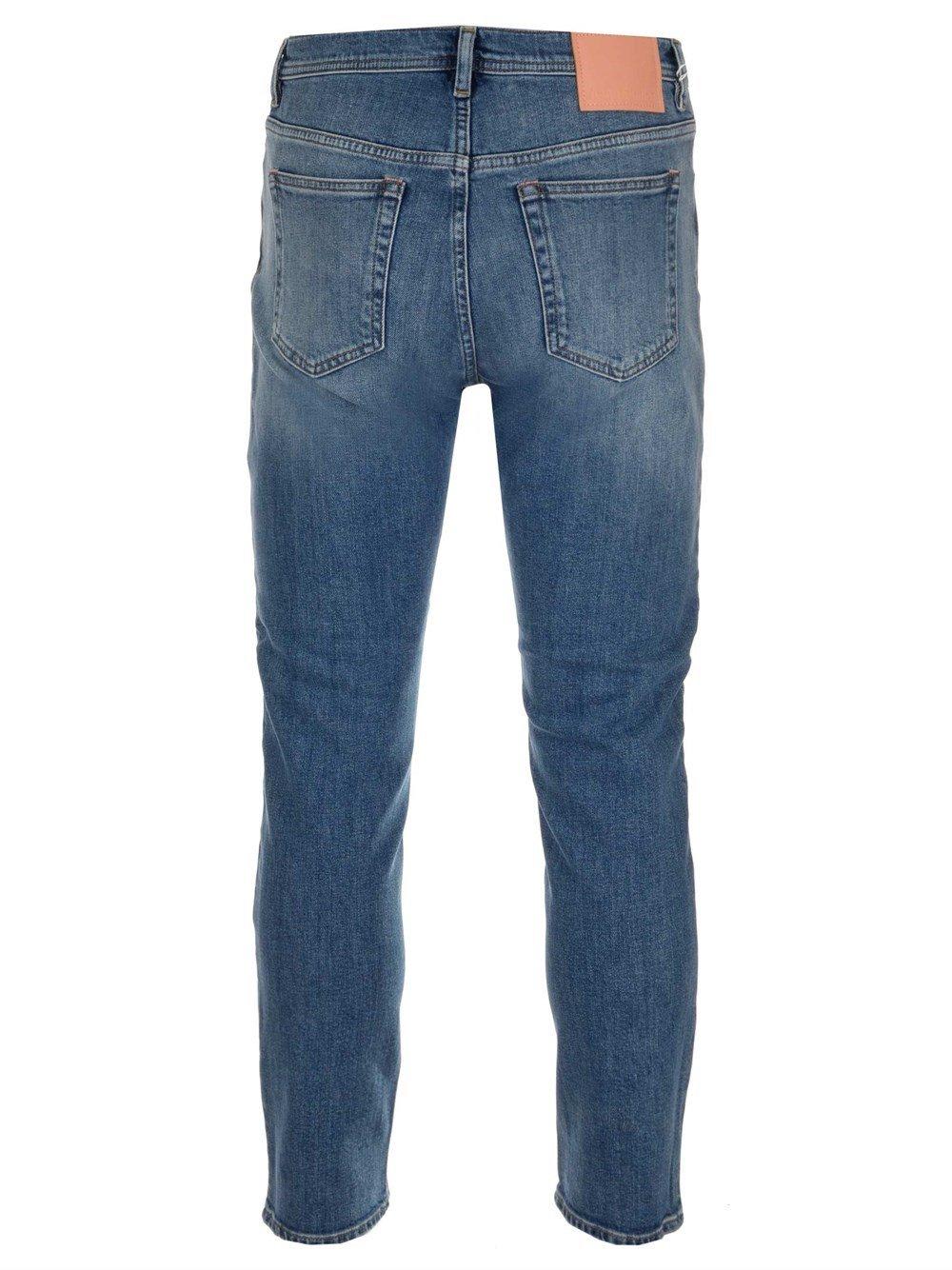 Shop Acne Studios High-rise Cropped Jeans In Mid Blue