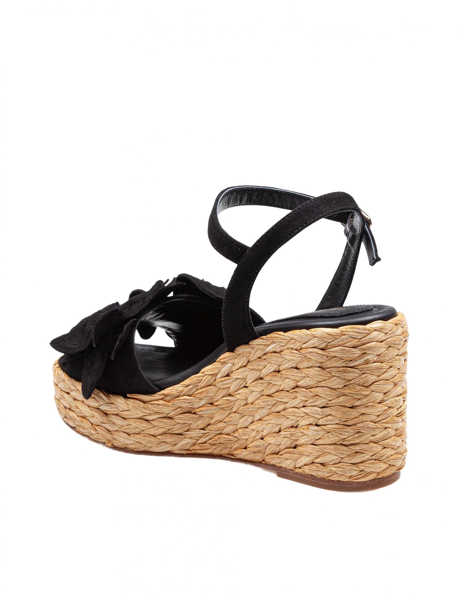 Paloma Barceló Brunella In Suede With Flower Applied In Black