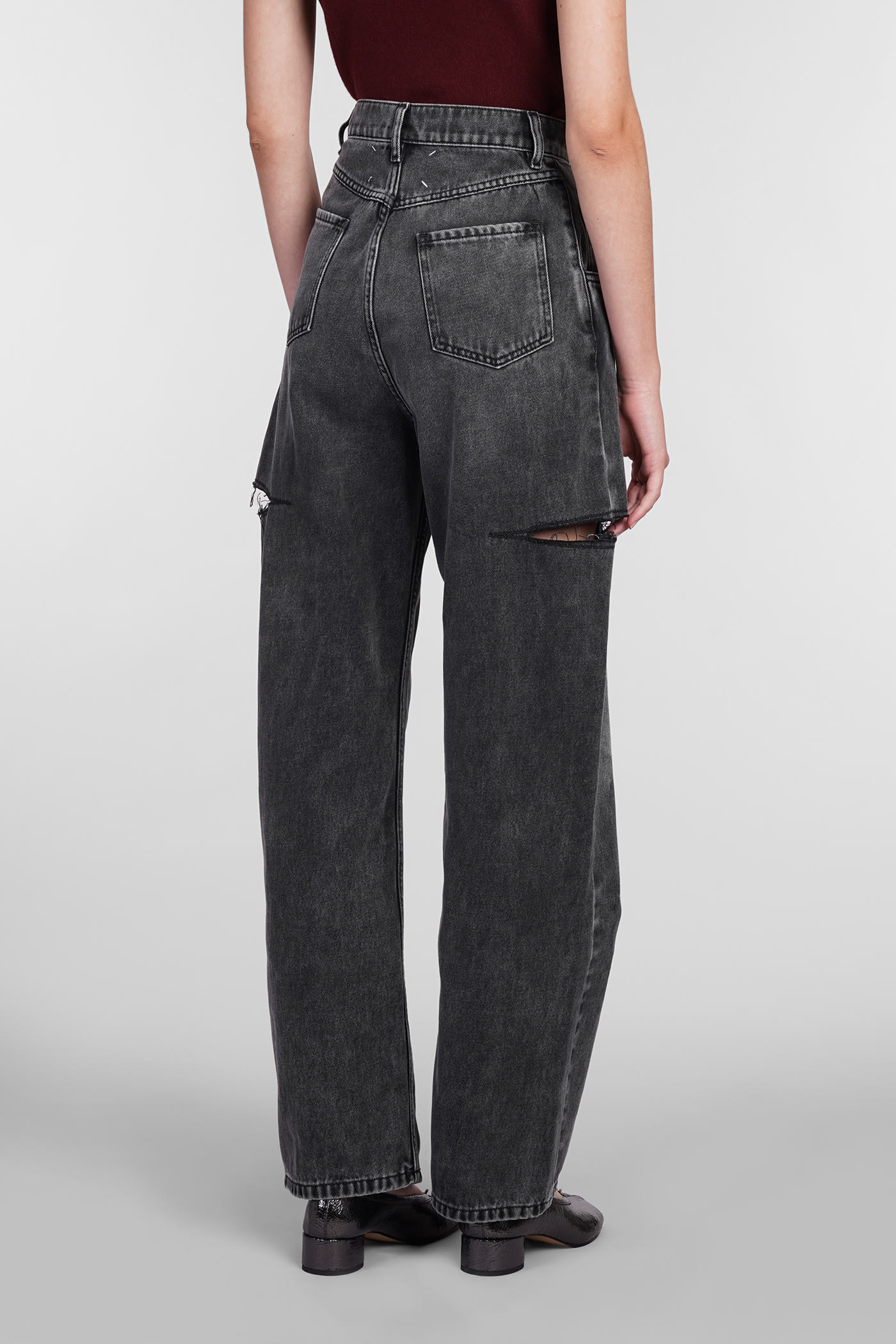 Shop Maison Margiela Jeans In Black Denim