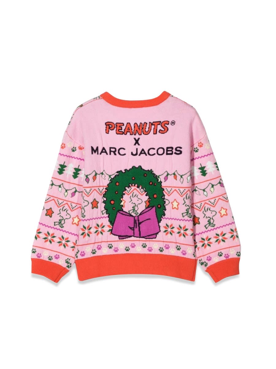 Shop Little Marc Jacobs Christmas Peanuts Christmas Crewneck Sweater In Multicolour