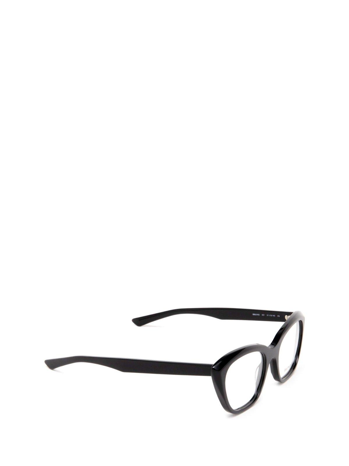 Shop Balenciaga Cat-eye Glasses In 001 Black Black Transpare