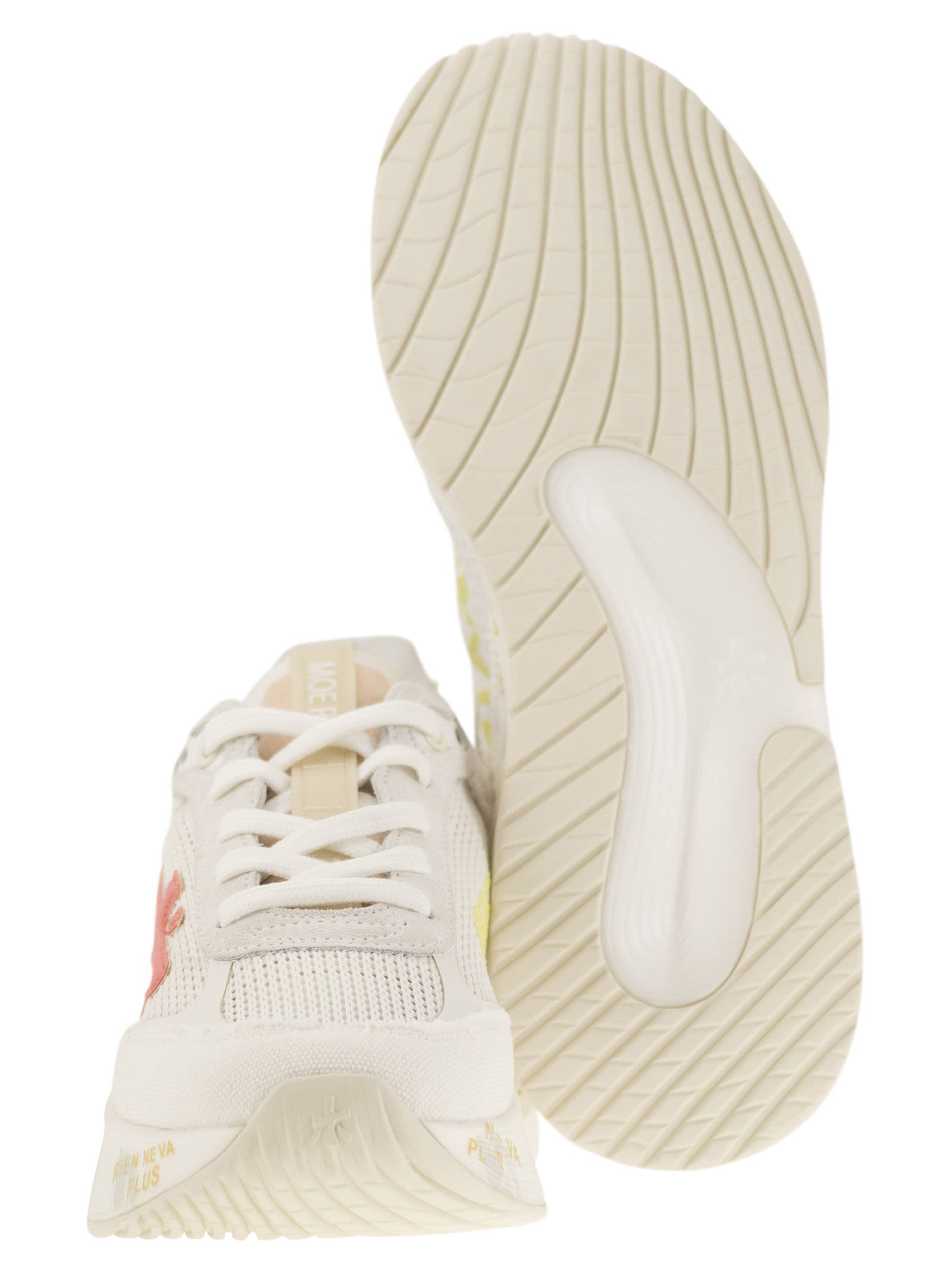 Premiata Round-headed Professional Sports Shoes In White/pink