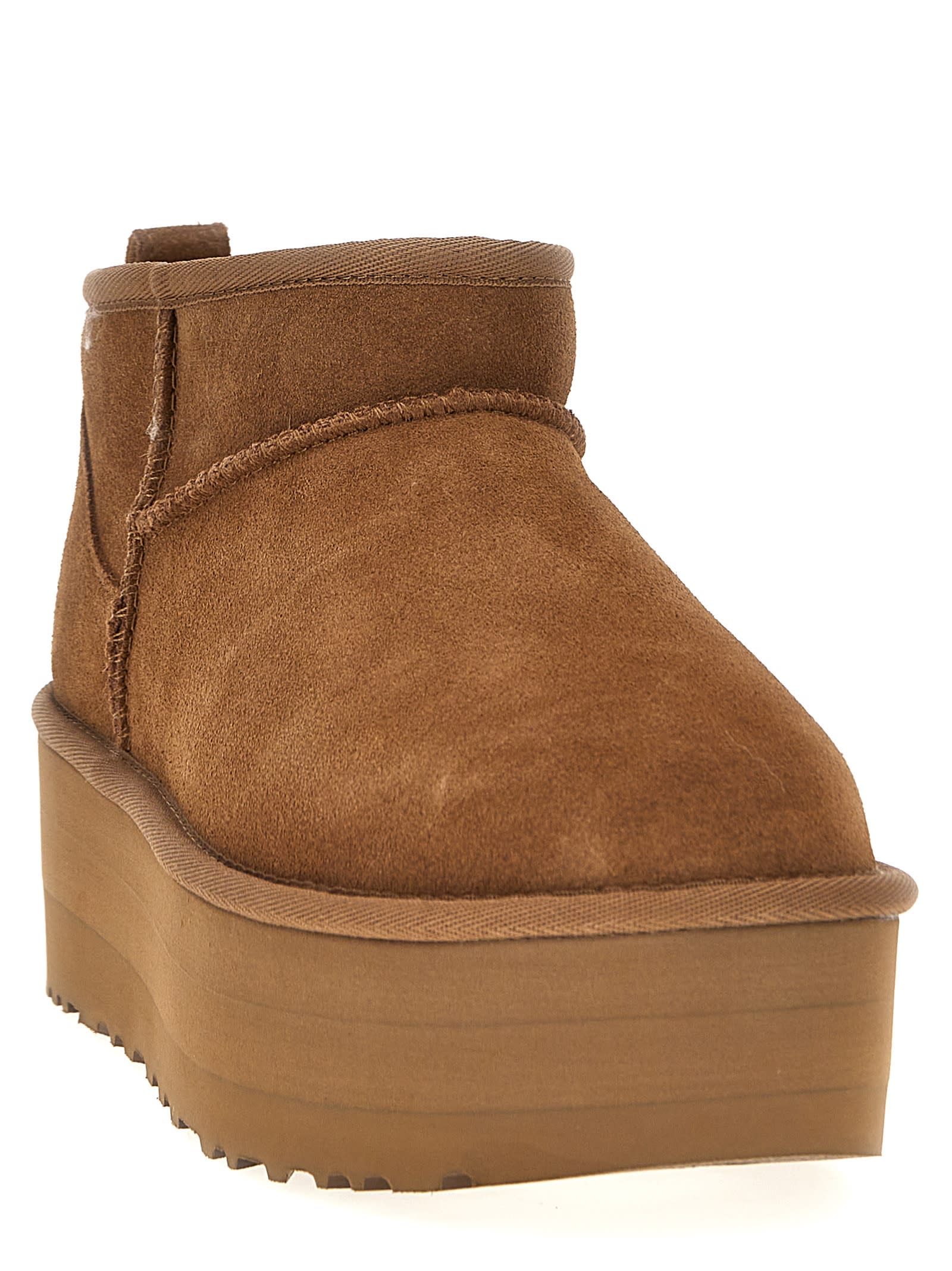 Ugg Classic Ultra Mini Platform Ankle Boots In Brown