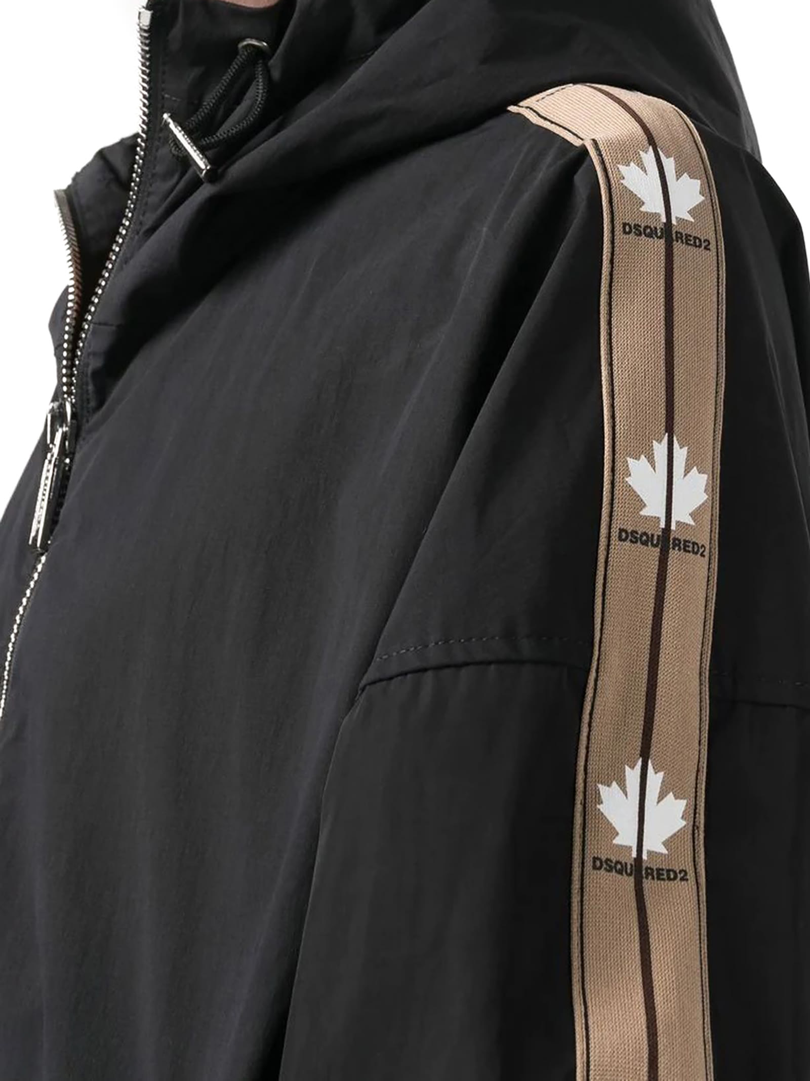 Dsquared2 Lightweight Jacket With Contrasting Panels In Black