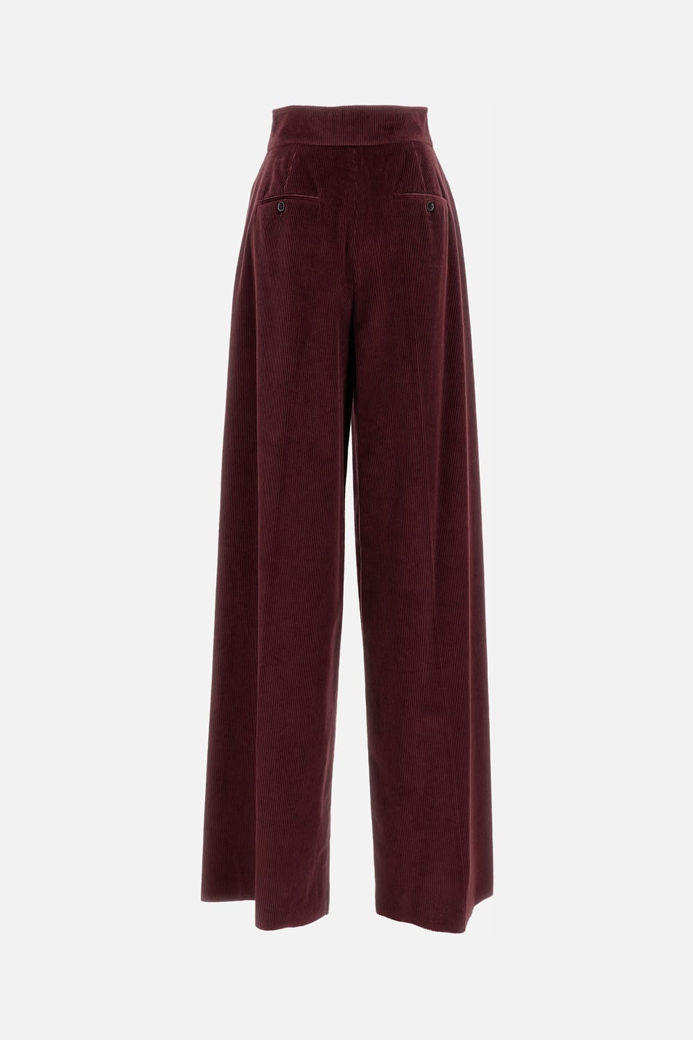 Max Mara Pleated Cotton-corduroy Wide-leg Pants In Red