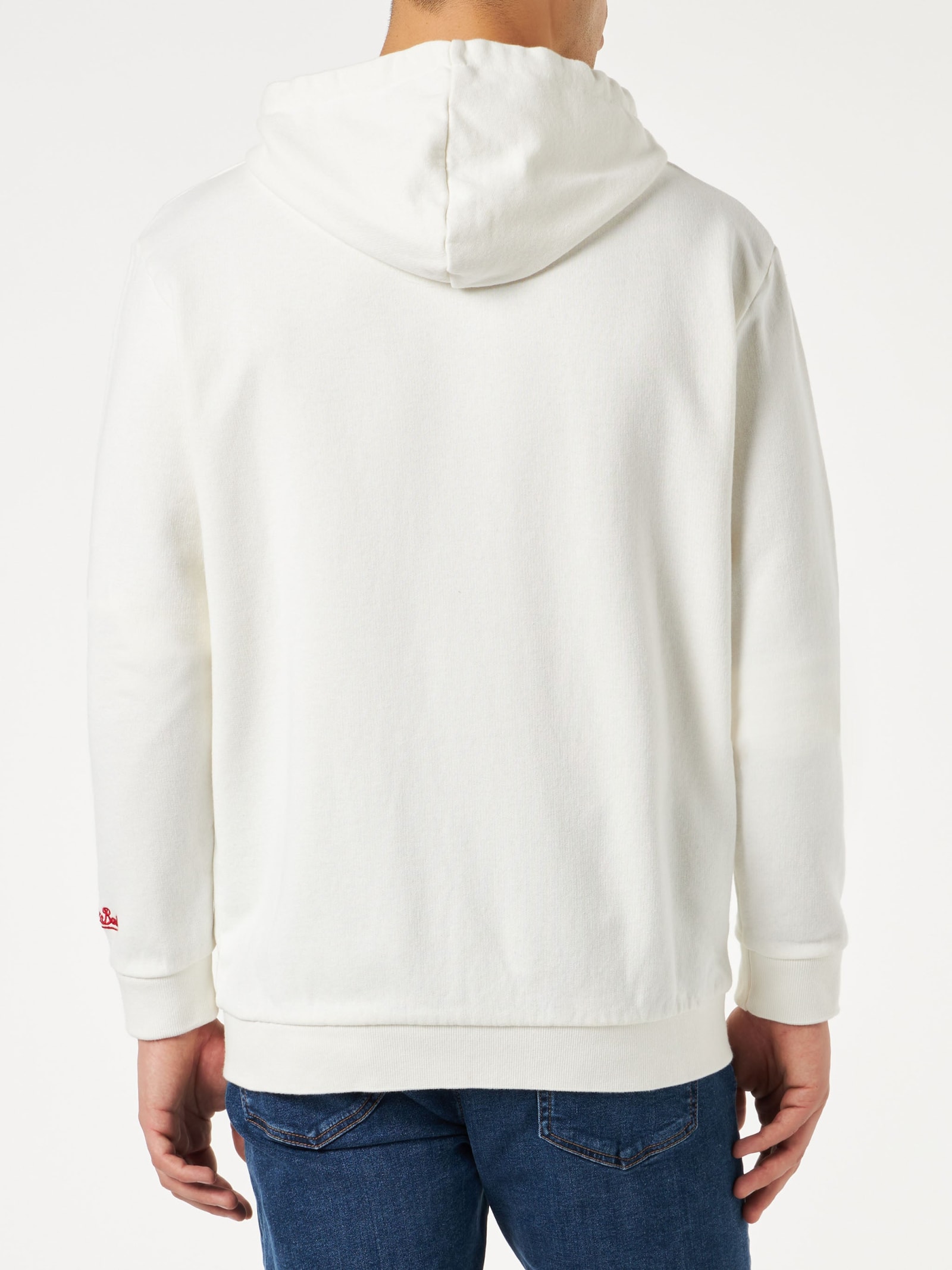 Mc2 Saint Barth Man Cotton Sweatshirt With Patch And Embroidery