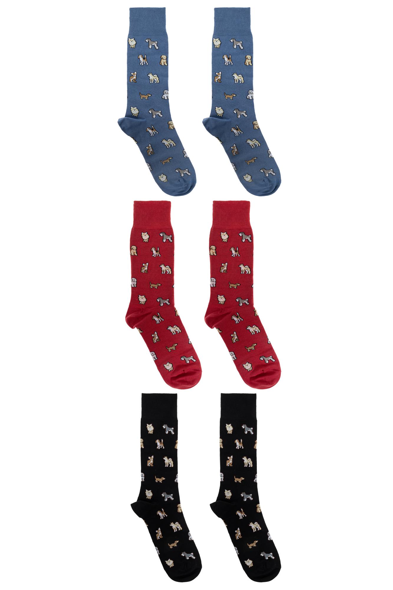 Paul Smith Three-pack Of Socks With An Animal Motif In Black