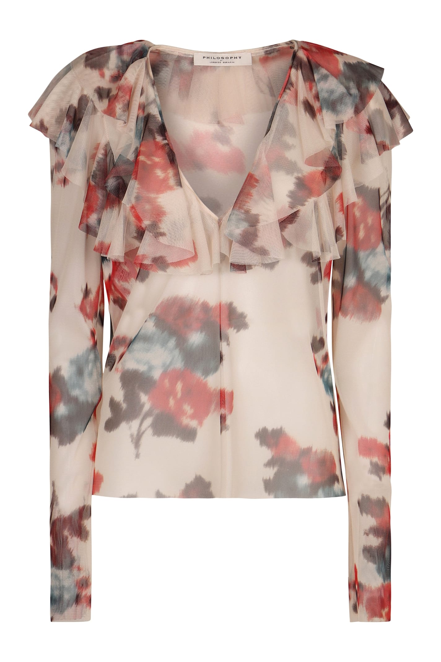 Printed Frill Blouse