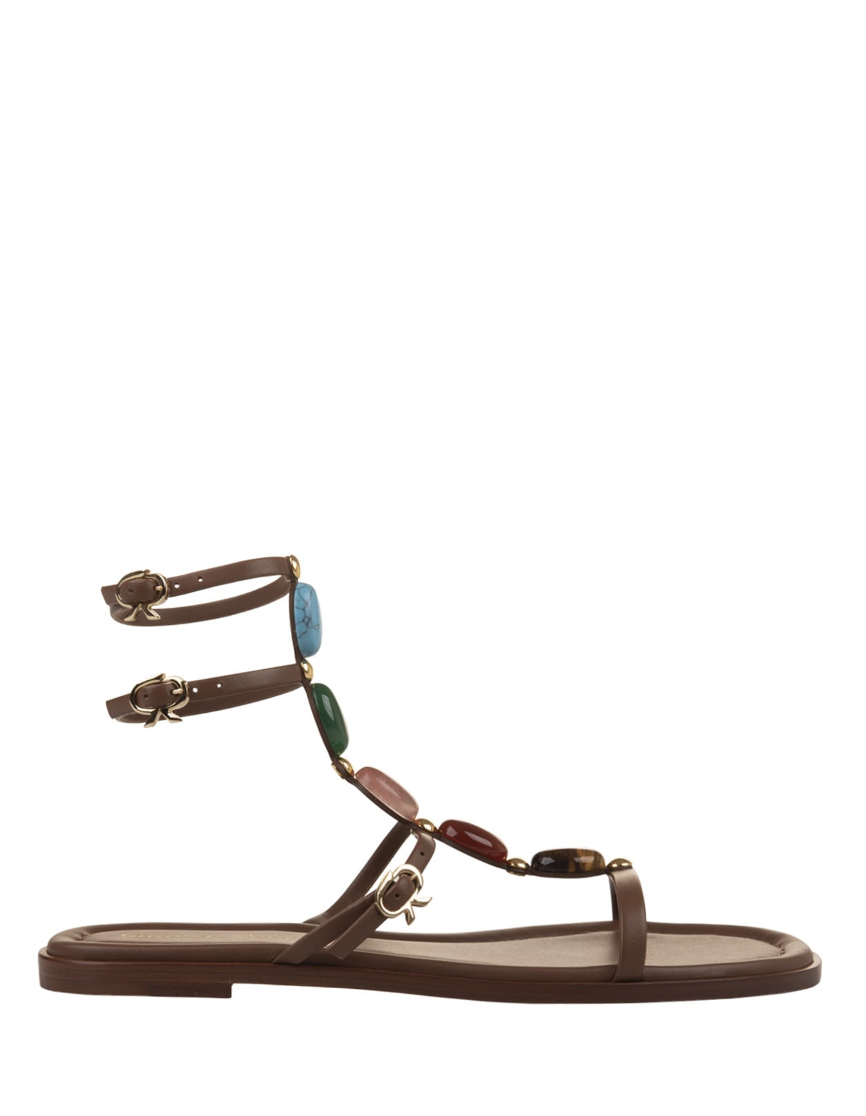 Shop Gianvito Rossi Shanti 05 Sandals In Brown Nappa