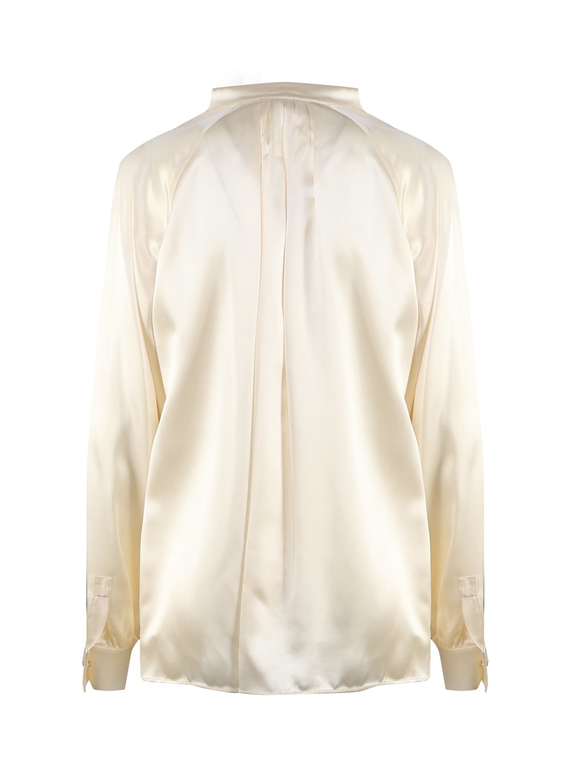 Shop Max Mara Silk Satin Shirt In White