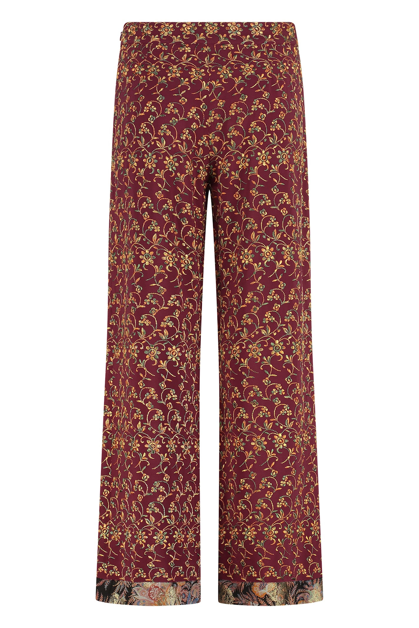 Etro Printed High-rise Trousers In Multi