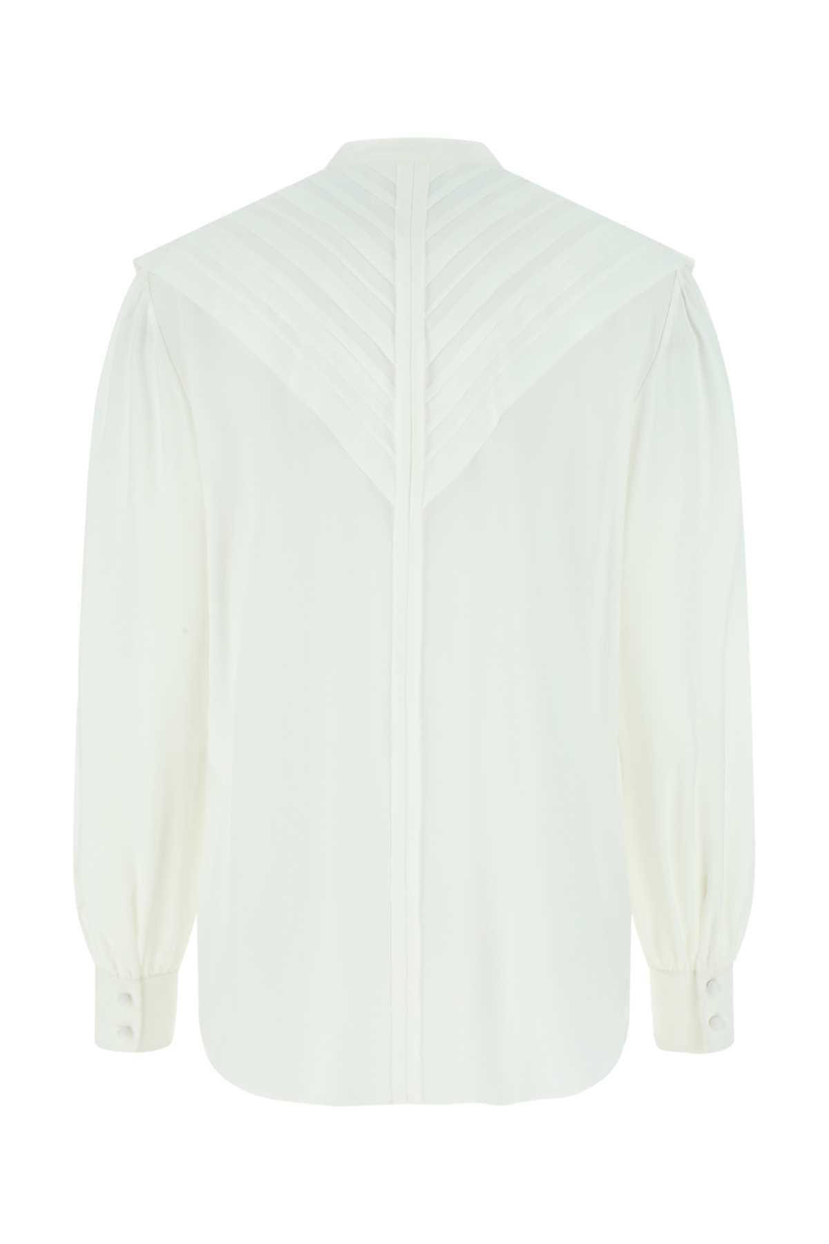 Shop Chloé Ivory Crepe Blouse In 107