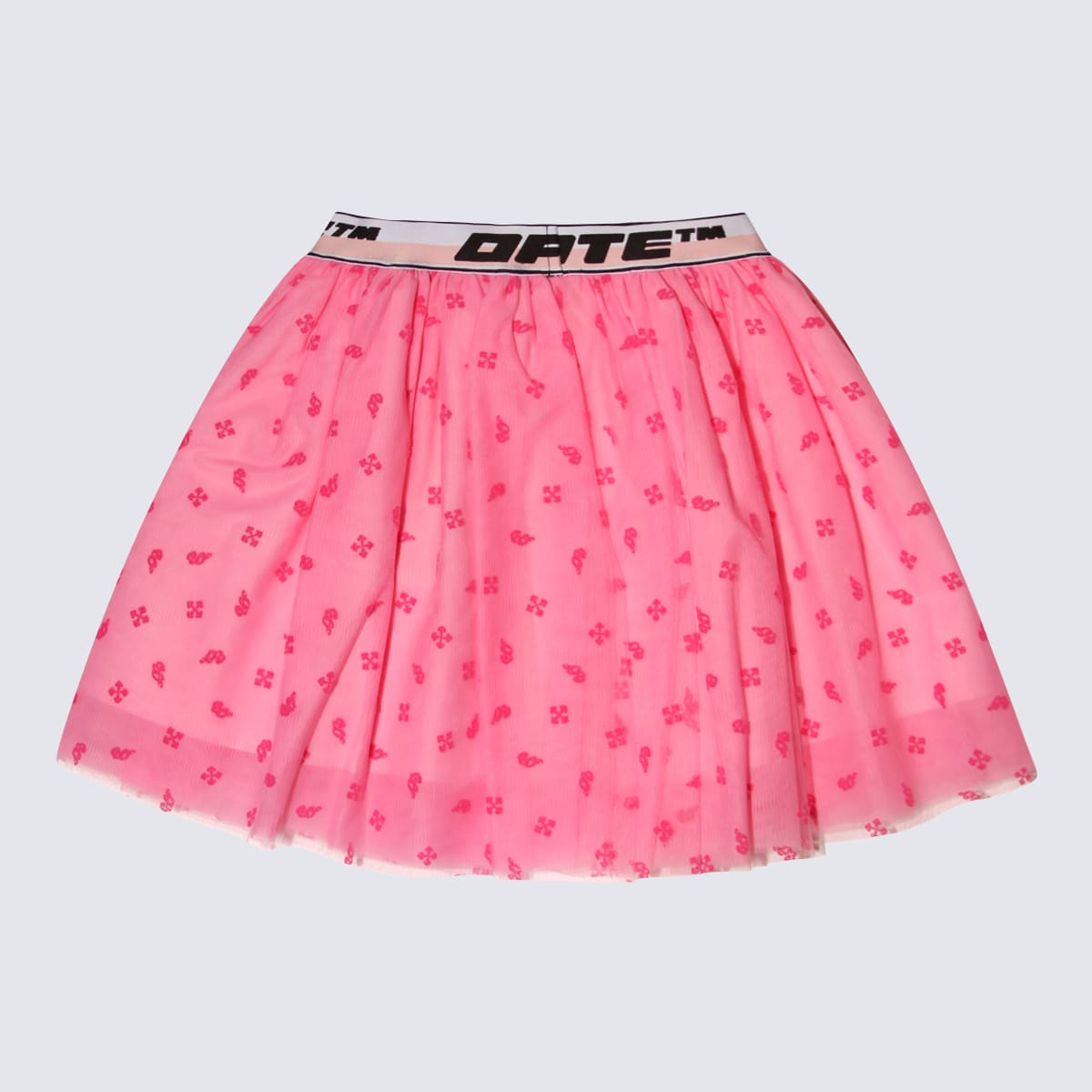Shop Off-white Pink And Black Tulle Skirt In Pink/black