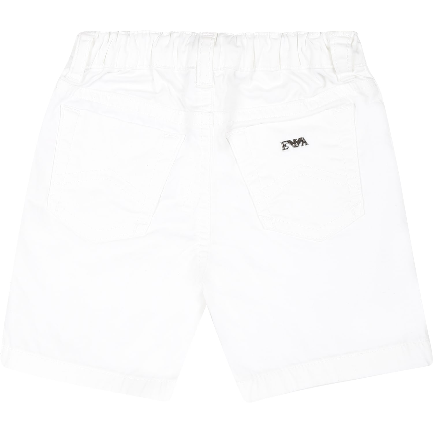 Shop Emporio Armani White Shorts For Baby Boy With Eagle
