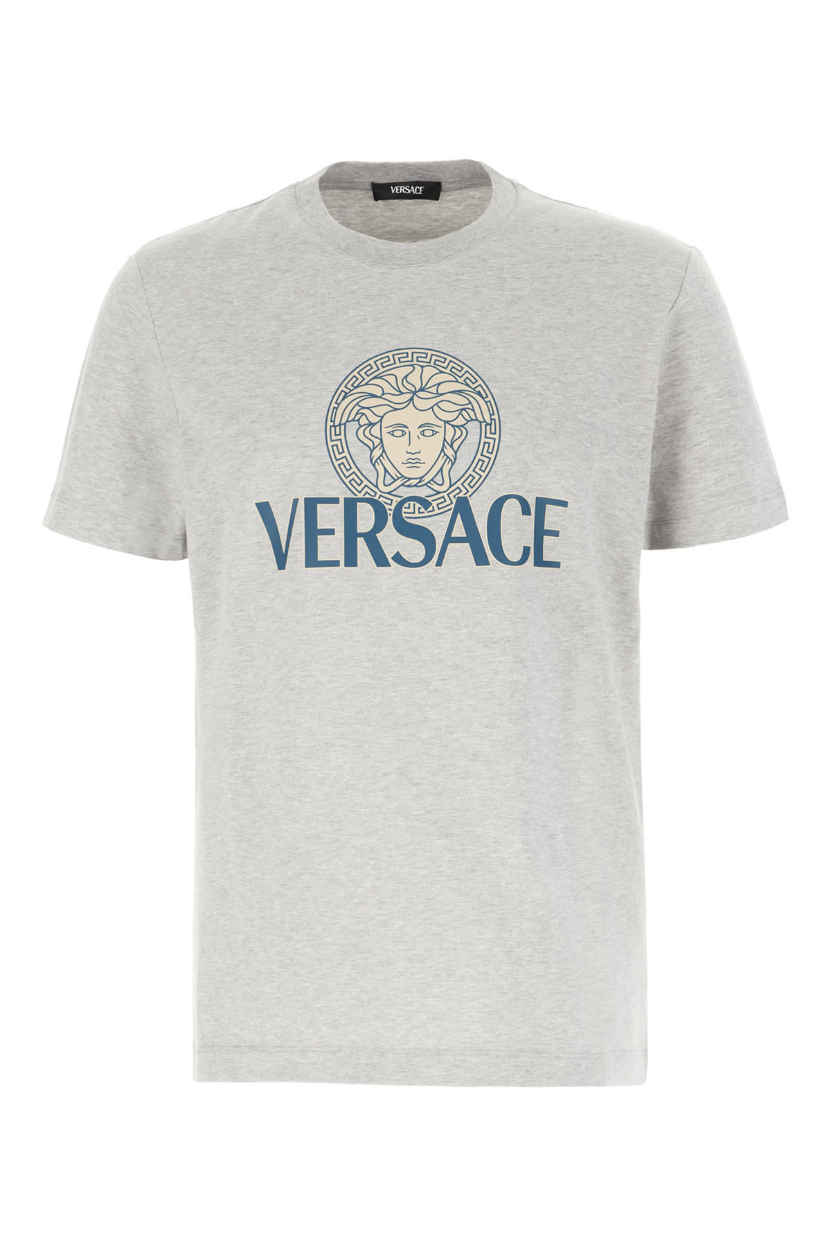 Versace Grey Cotton T-shirt In Light Grey