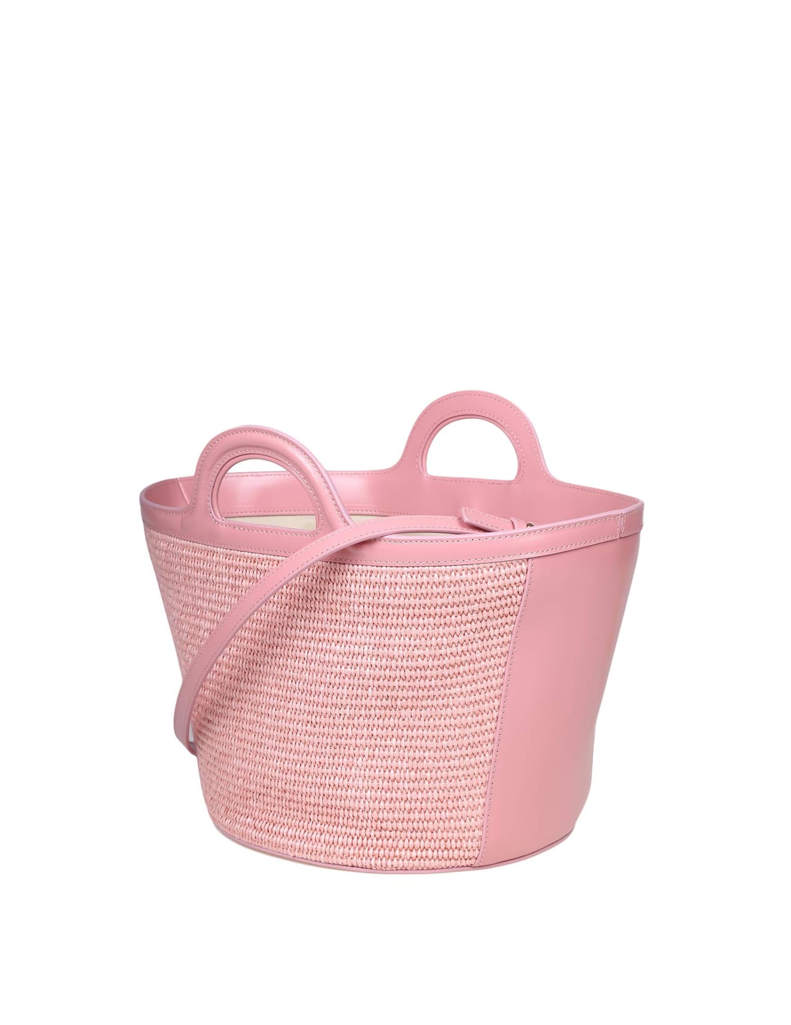 Shop Marni Tropicalia Summer In Leather And Raffia In Pink
