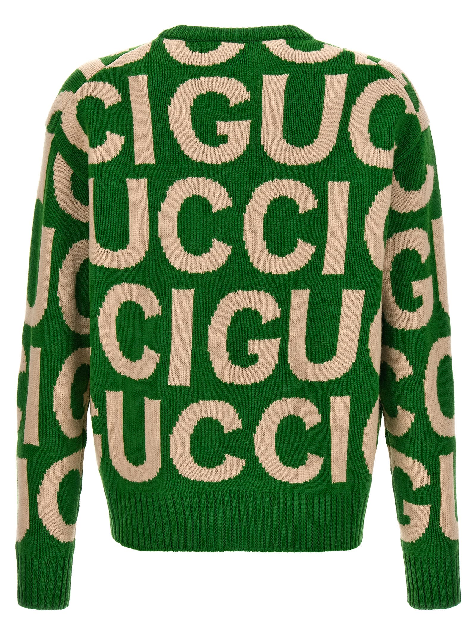 Shop Gucci Logo Sweater In Green