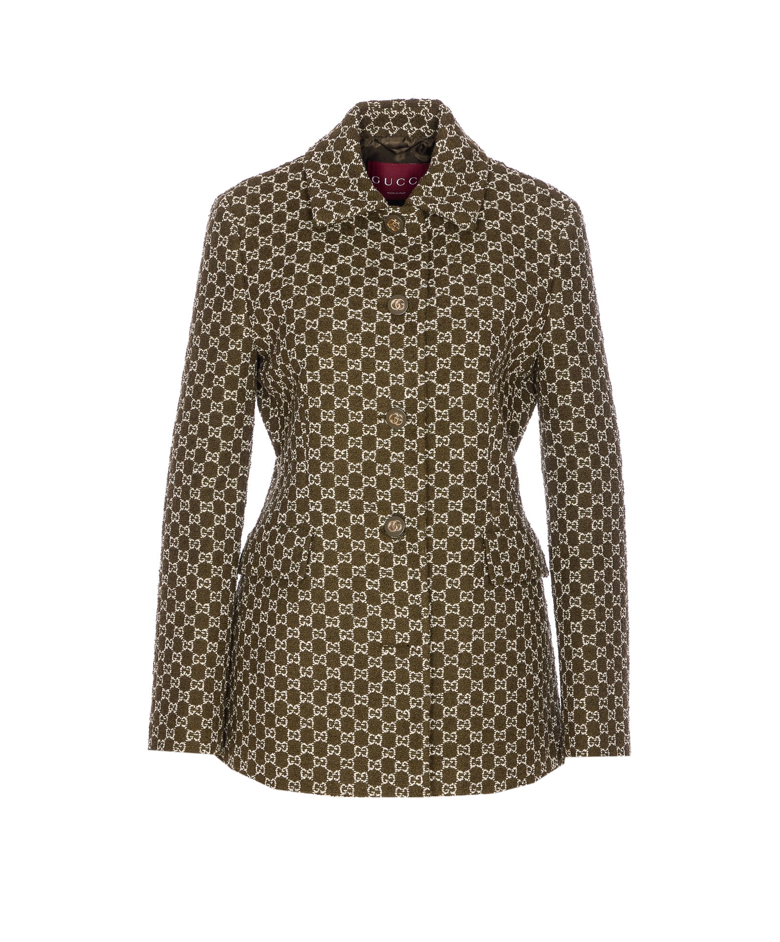 Gucci Gg Logo Boucle Jacket In Multi