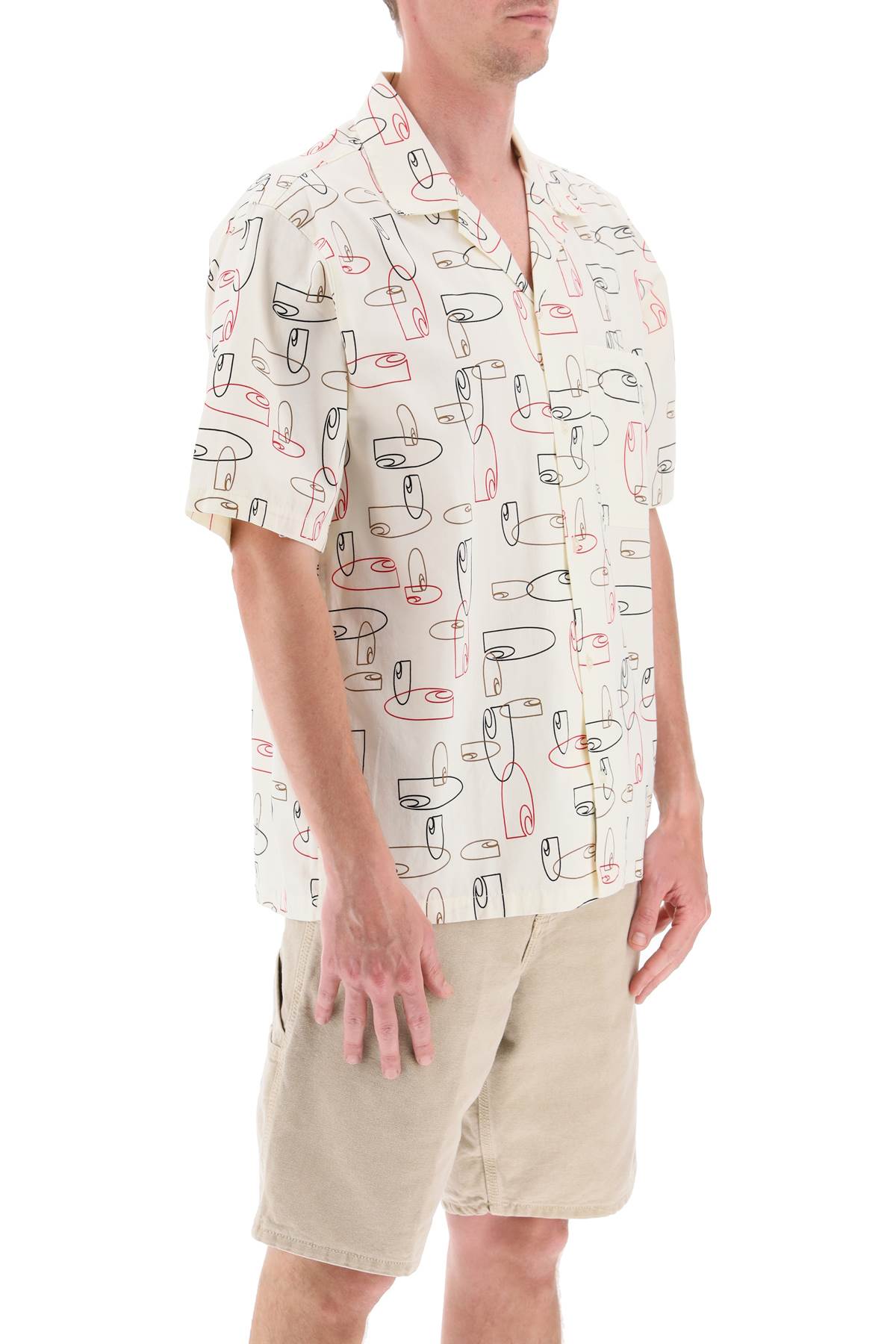 Shop Carhartt Sumor Short Sleeve Shirt In Ouline Print Wax (white)