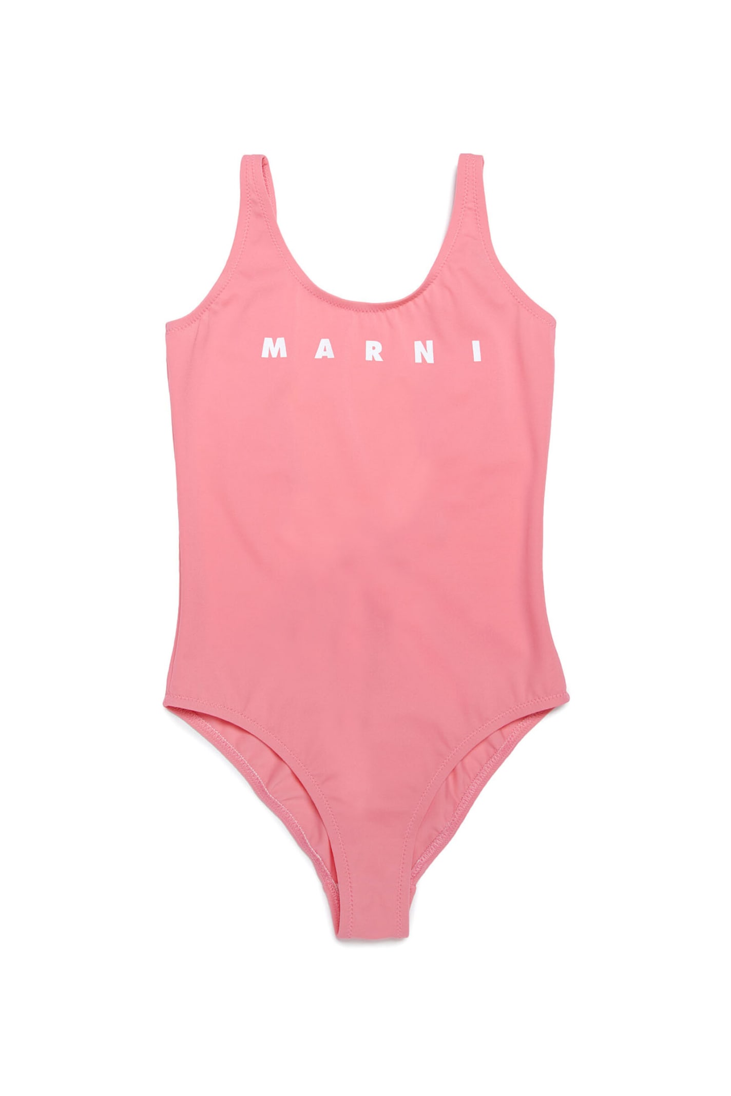 MARNI MM9F SWIMSUIT MARNI PEACHY PINK ONE-PIECE SWIMMING COSTUME IN LYCRA WITH LOGO