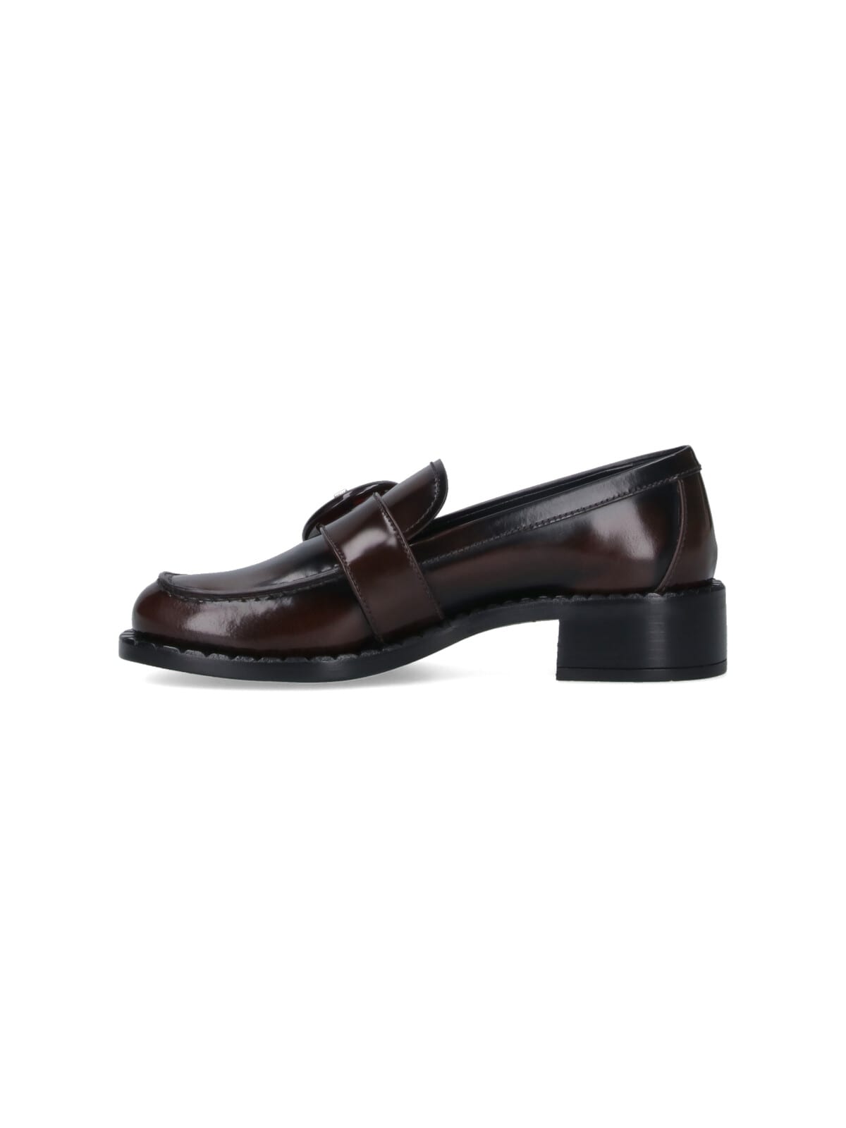 Prada Calf Leather Loafers In Brown