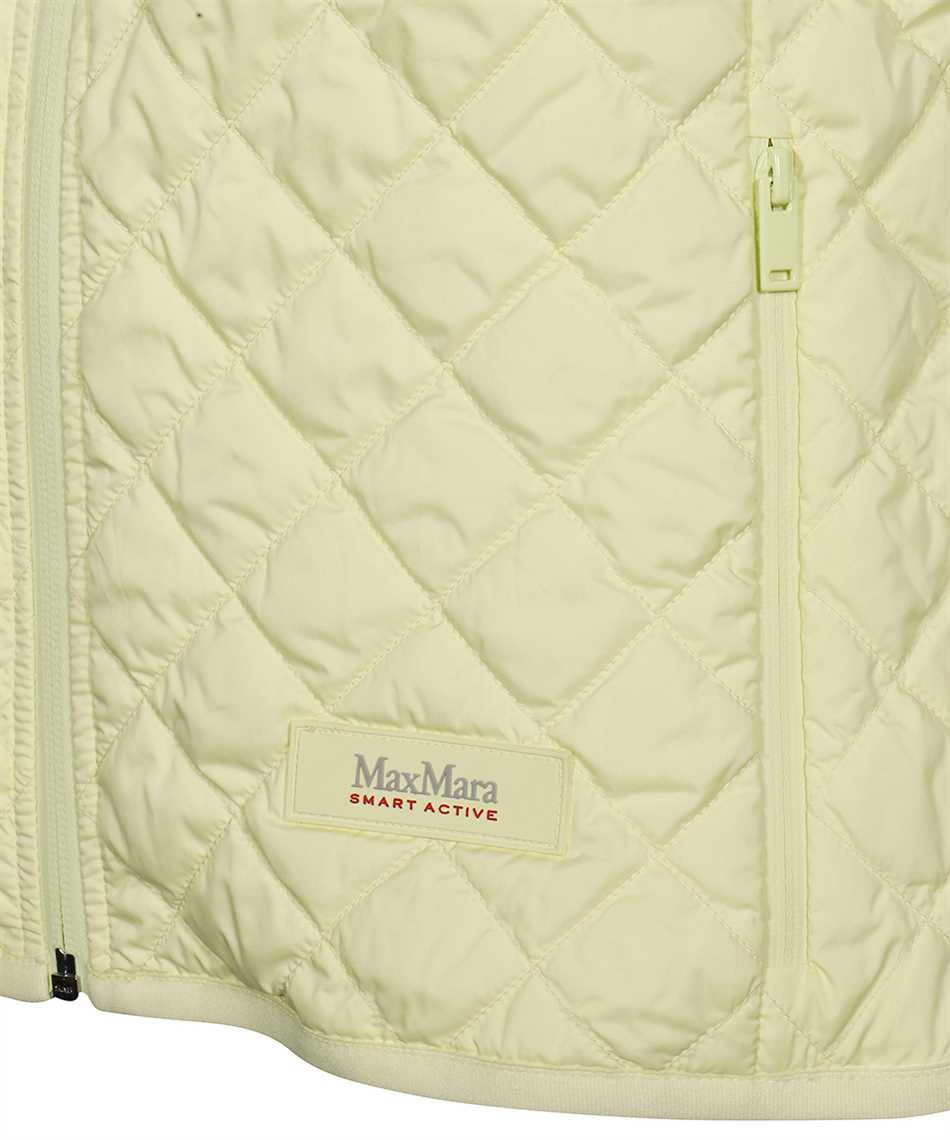 Max Mara Logo-patch Quilted Gilet In Yellow