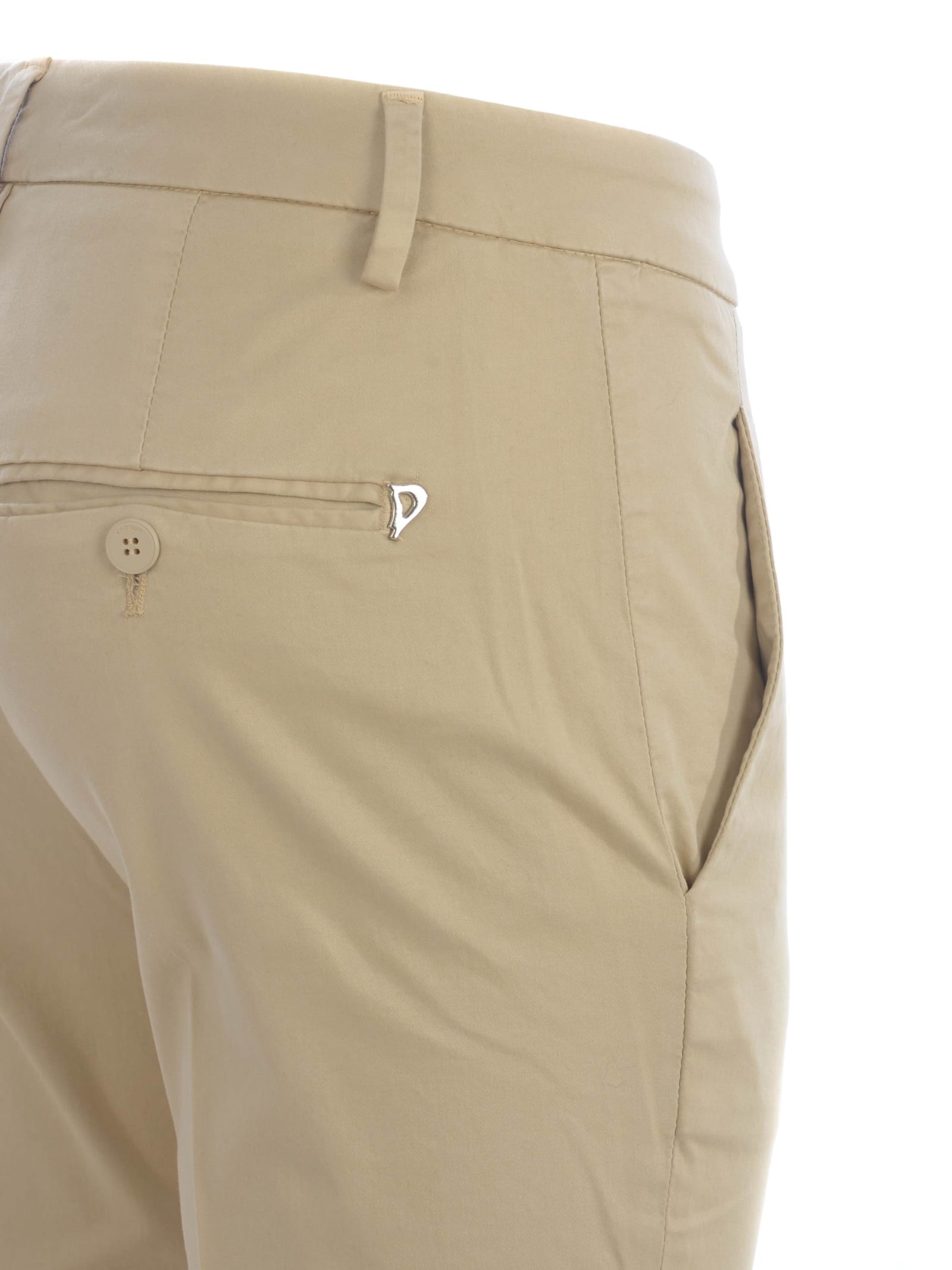 Shop Dondup Trousers  Perfect In Stretch Cotton In Beige