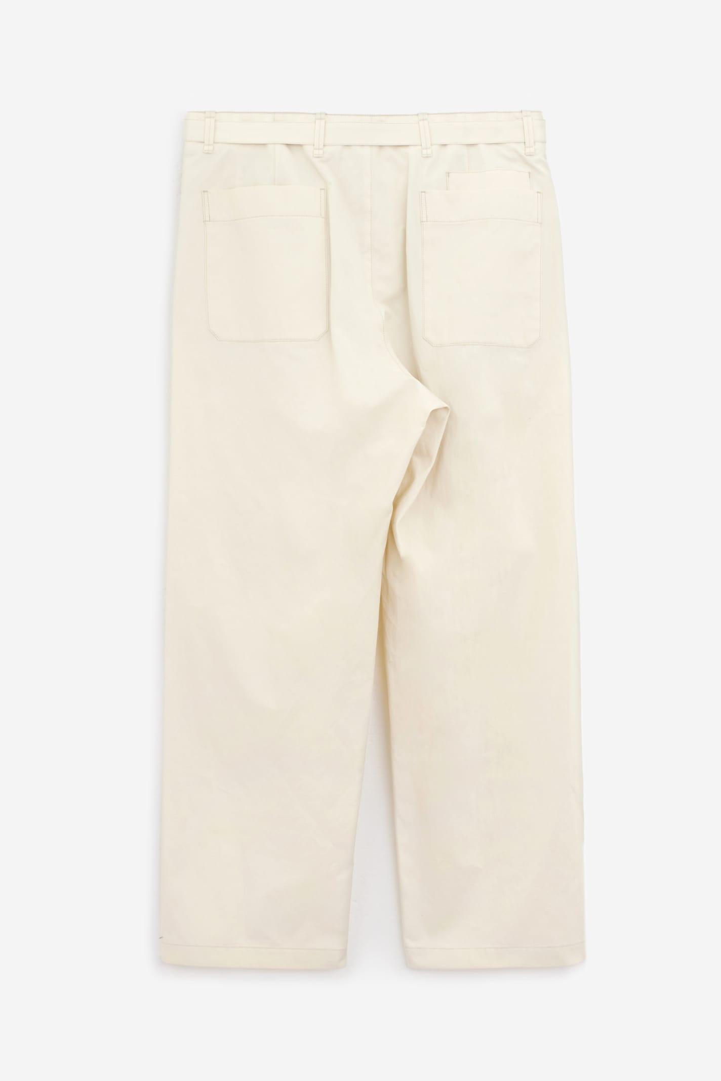 Shop Lemaire Seamless Belted Pants In Ecru