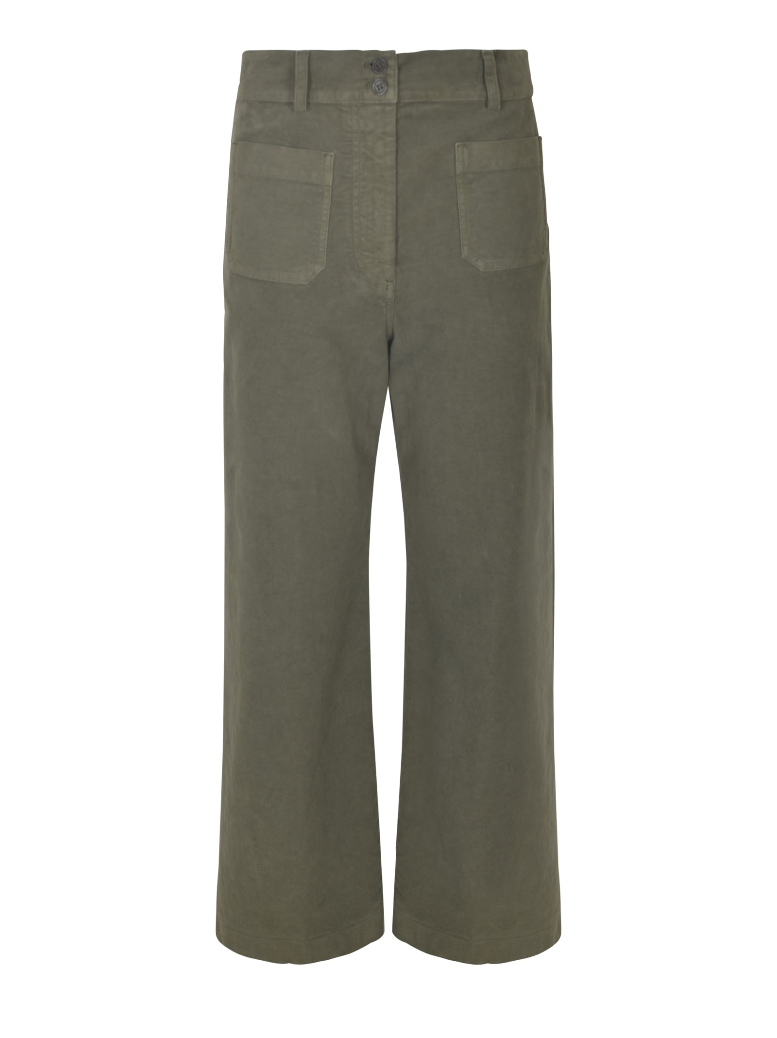 Military Green Trousers With Pockets
