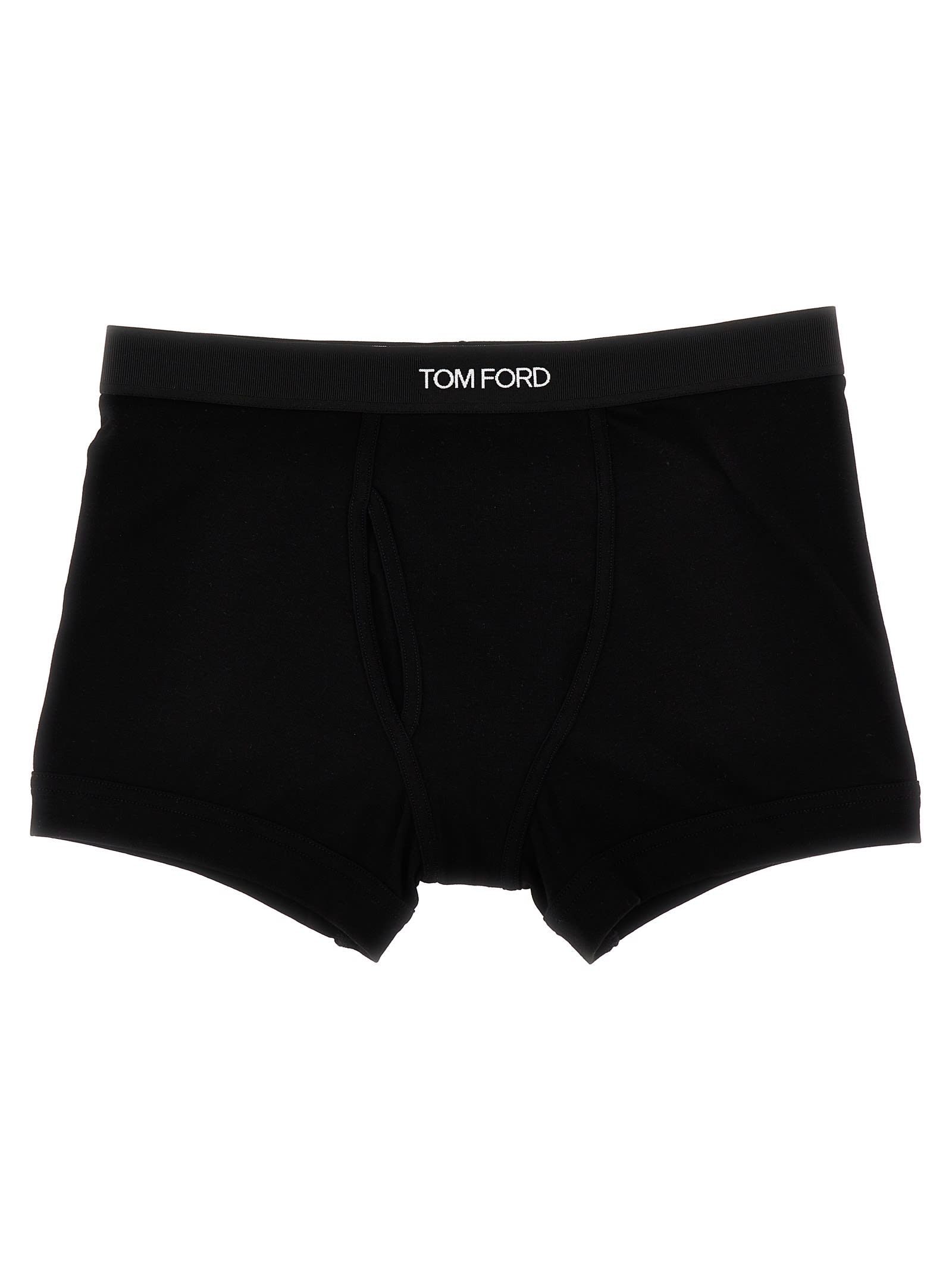 Shop Tom Ford 2-pack Logo Boxers In Black/white