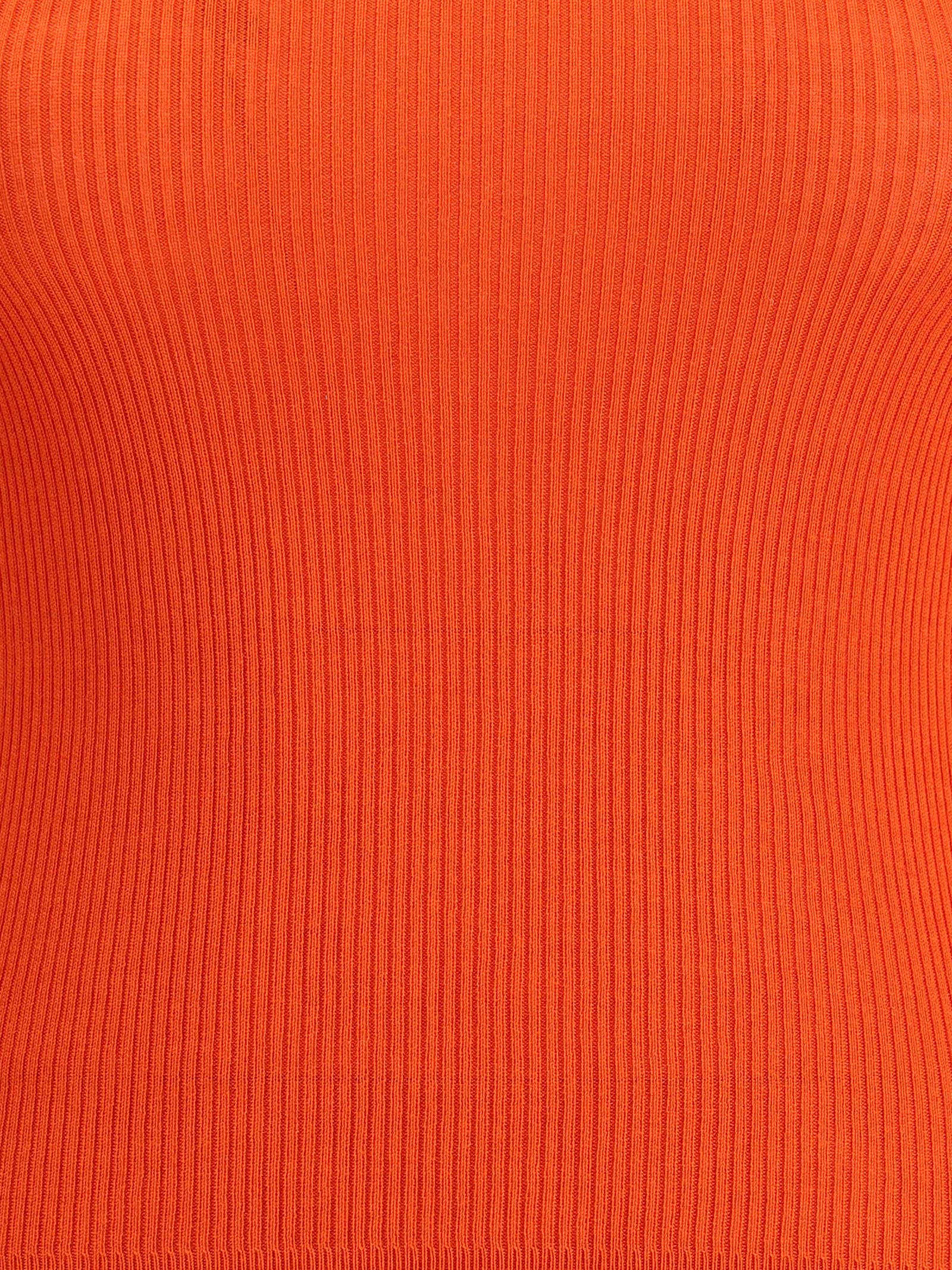 Saint Laurent Ribbed-knit Turtleneck Sweater In Orange
